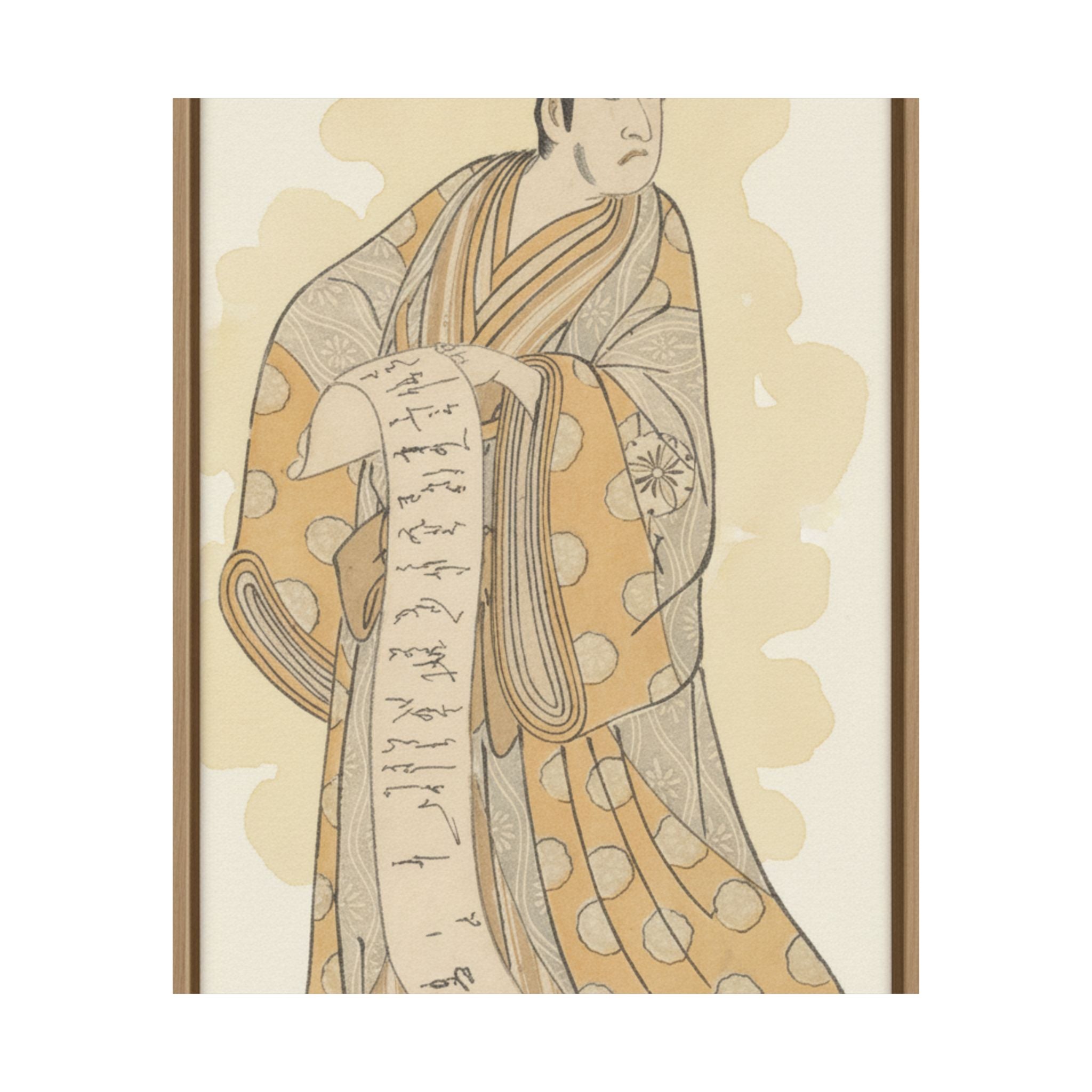 Watercolor — The Actor, Matsumoto Koshiro I 1674–1730 Reading A Letter — Matte Poster