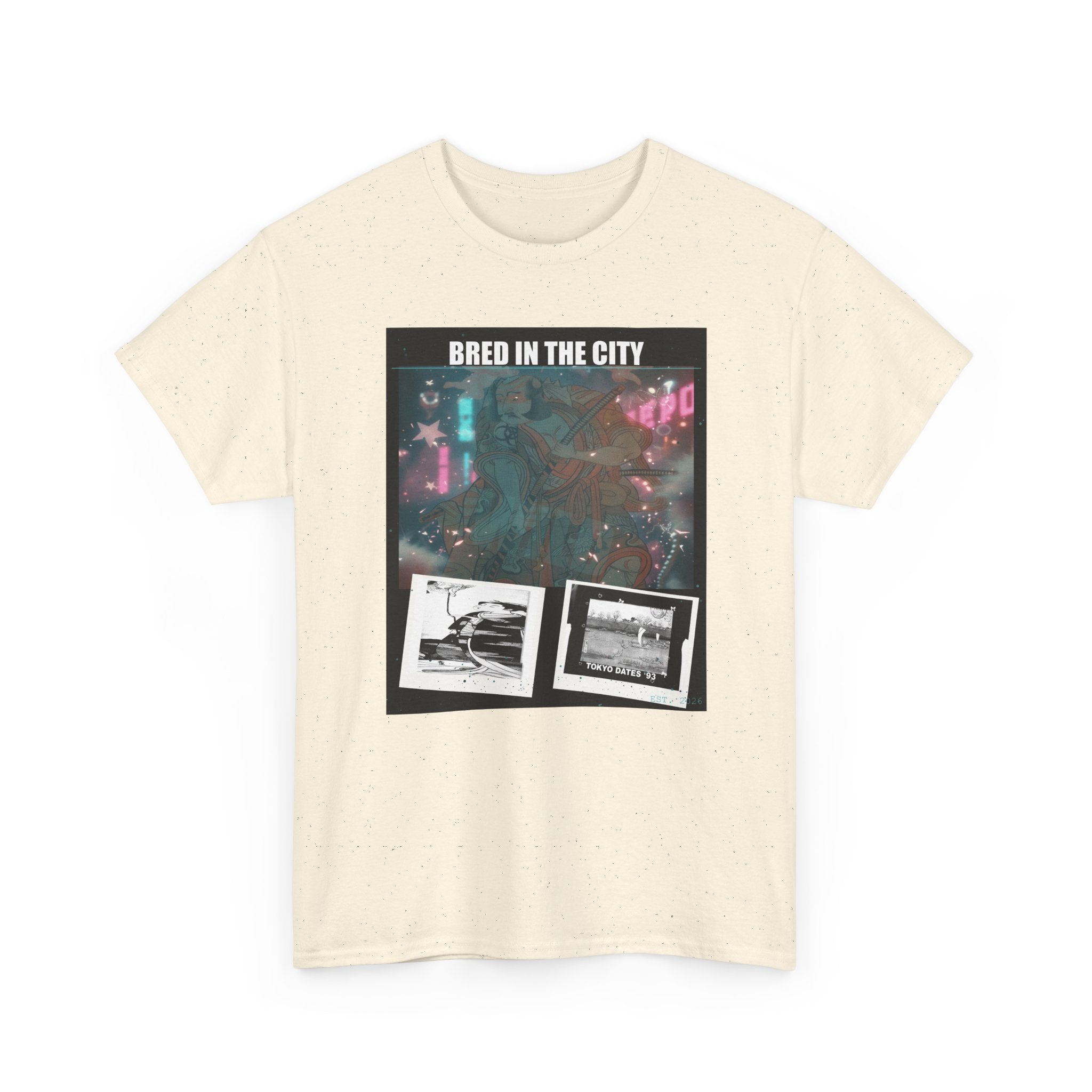 BRED IN THE CITY Neon Night Photo Collage Graphic Tee