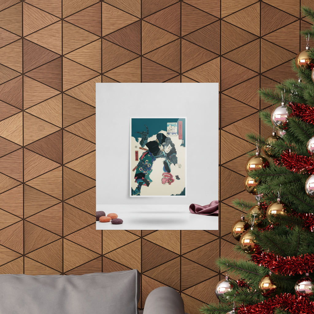 Product Marketing — The Warrior Slaying The Giant White Hihi — Matte Poster
