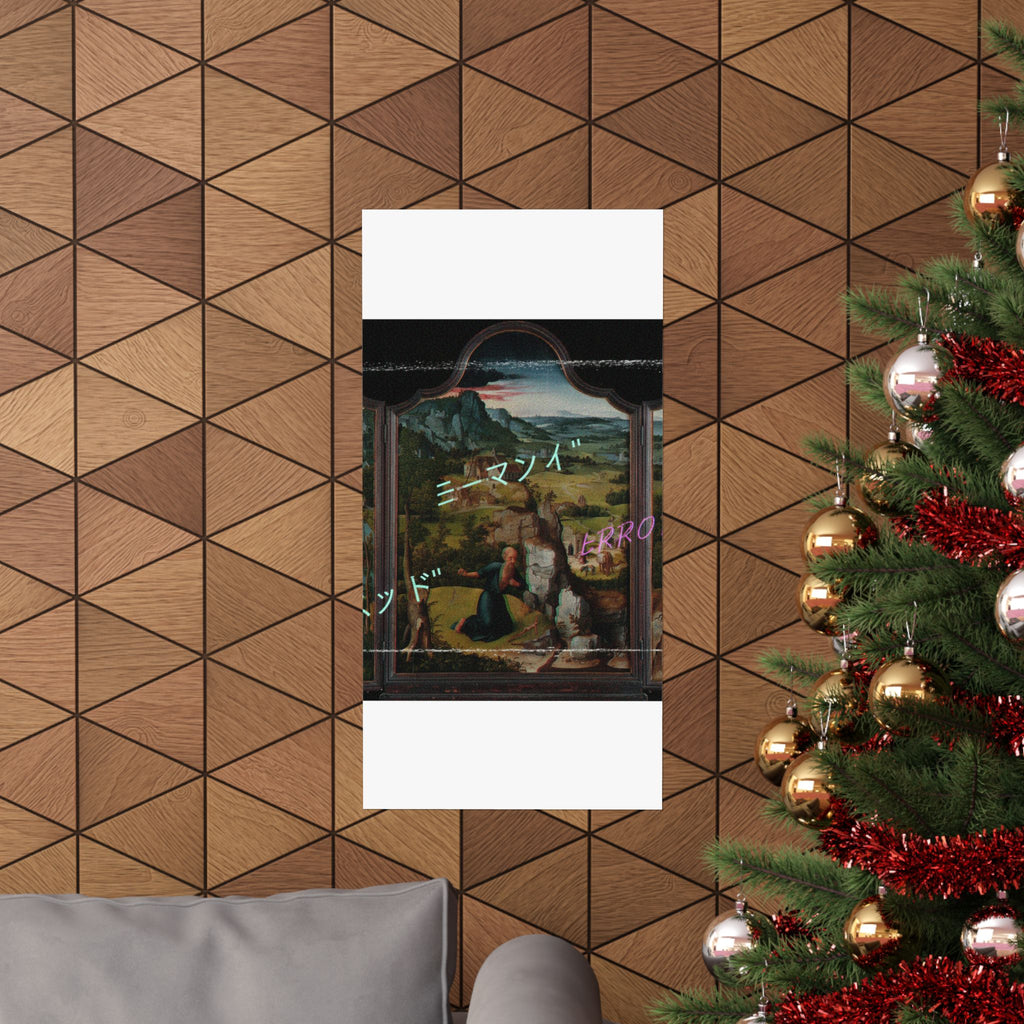 Glitched Renaissance Triptych Vaporwave ERROR Matte Poster