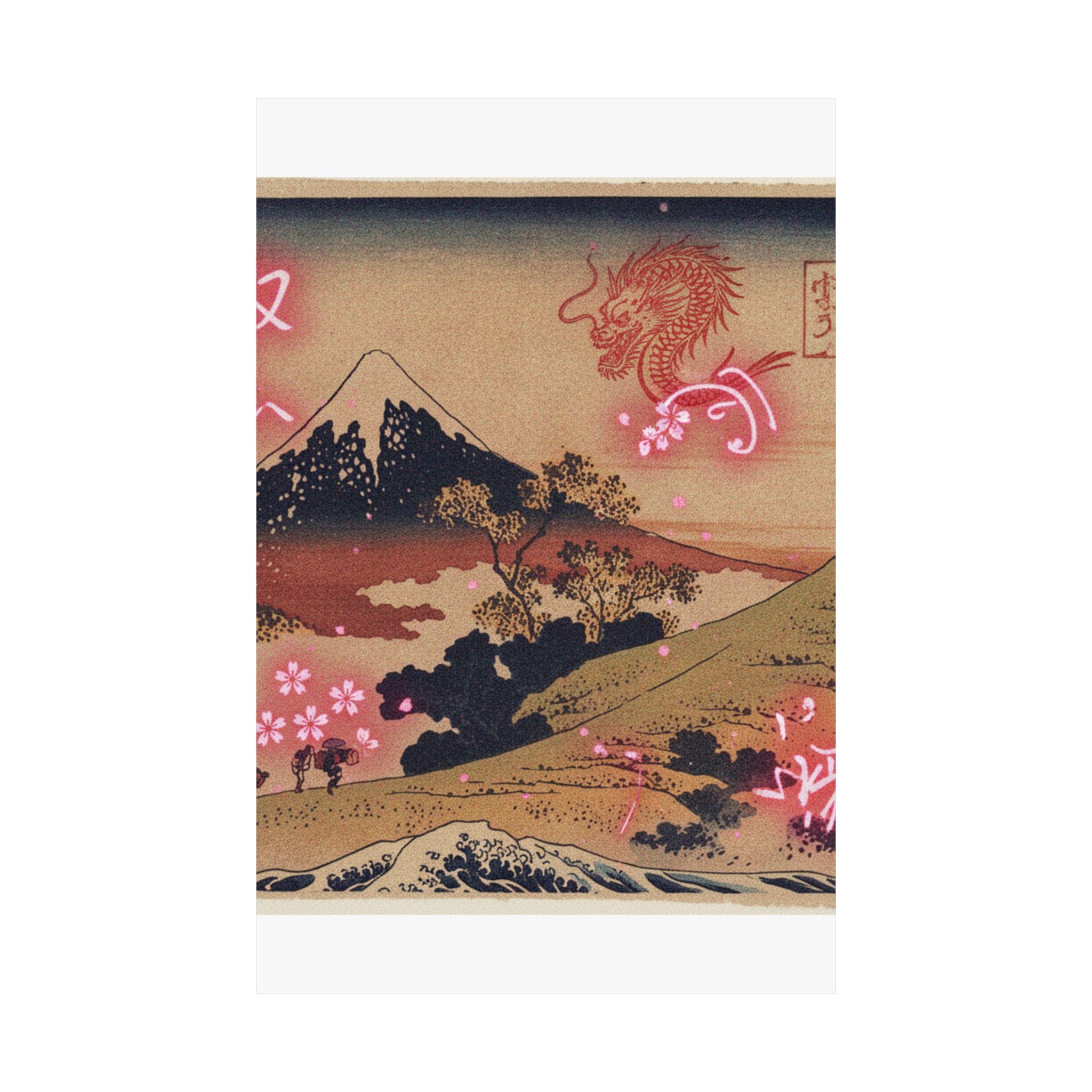 Japanese Street — The Inume Pass In Kai Province (Kōshū Inume Tōge), From The Series Thirty-Six Vi — Matte Poster