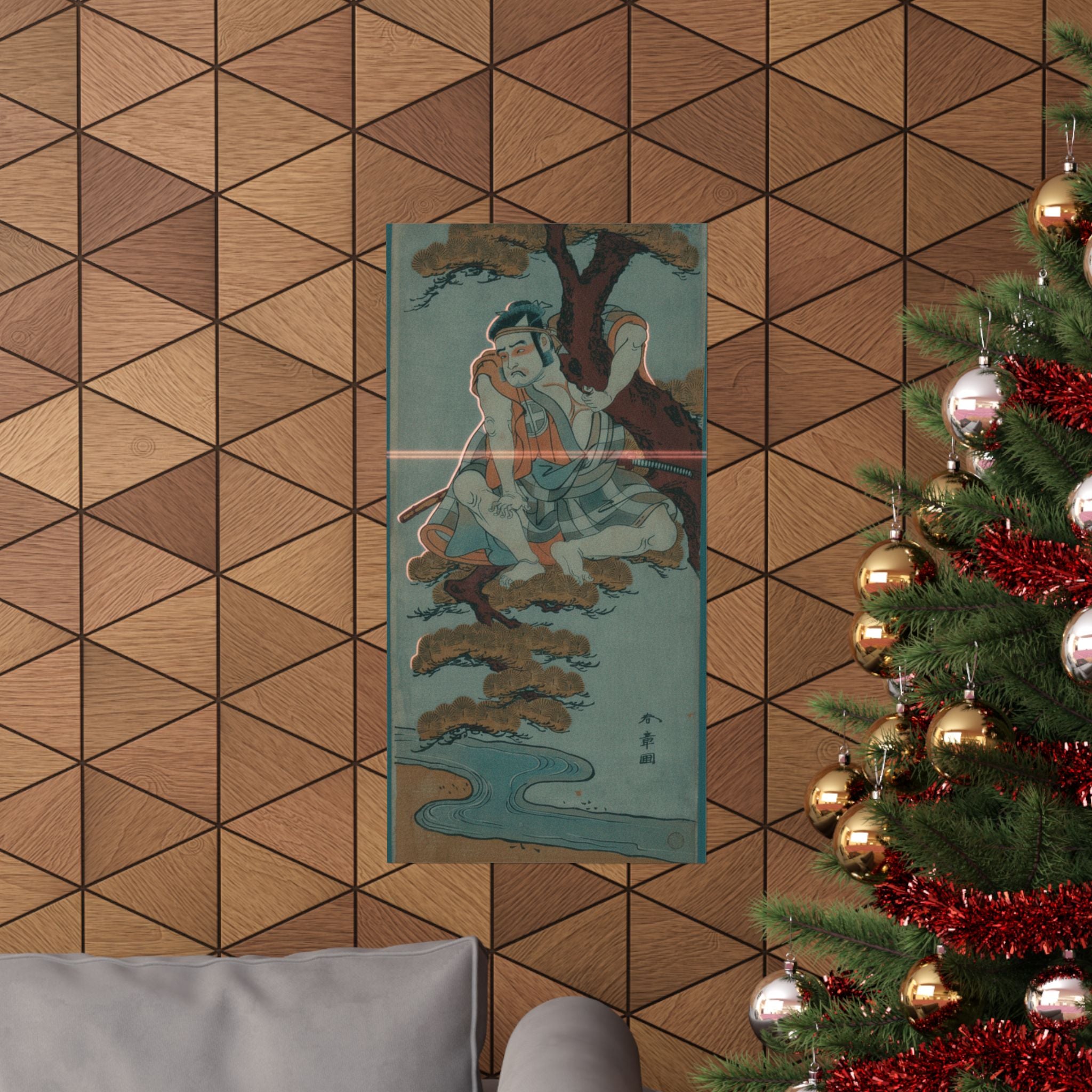 Cinematic — The Actor Otani Hiroemon Iii Watching From The Branches Of A Pine Tree Overhangi — Matte Poster