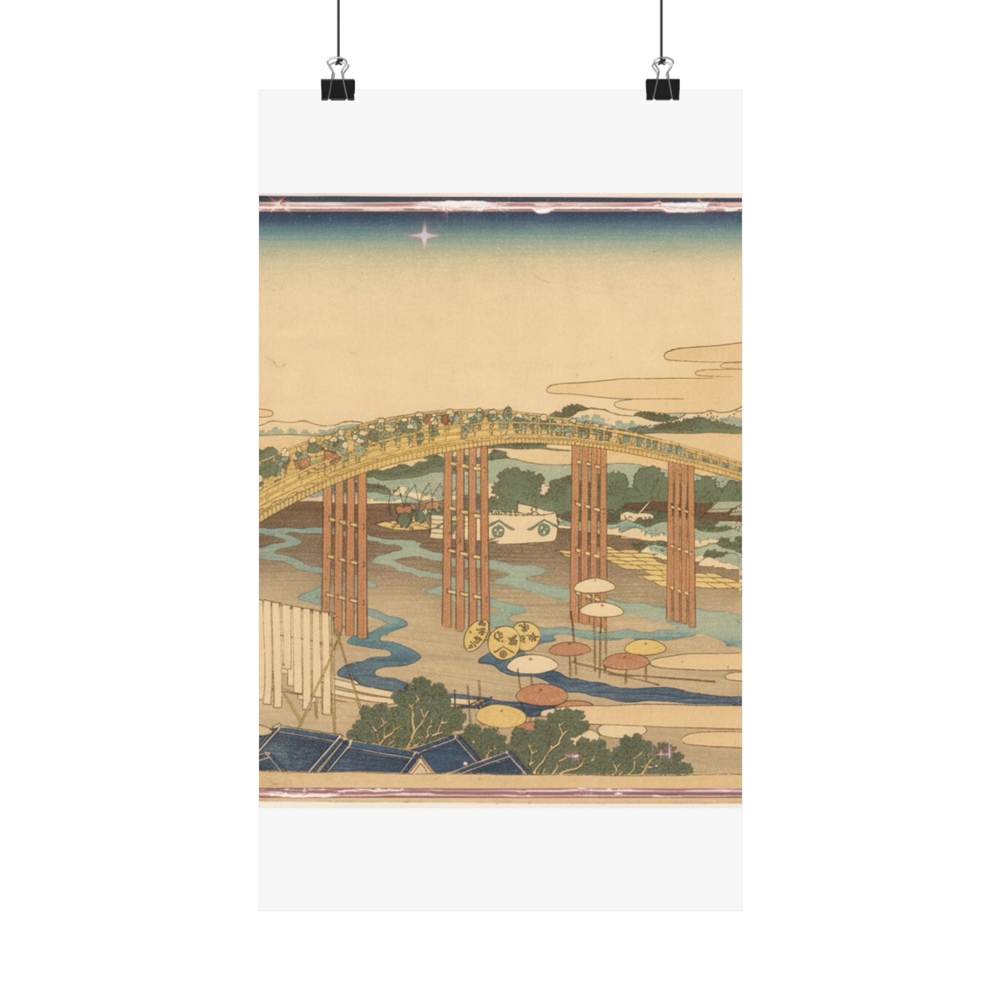 Scenic Nature — Yahagi Bridge At Okazaki On The Tōkaidō (Tōkaidō Okazaki Yahagi No Hashi), From  — Matte Poster