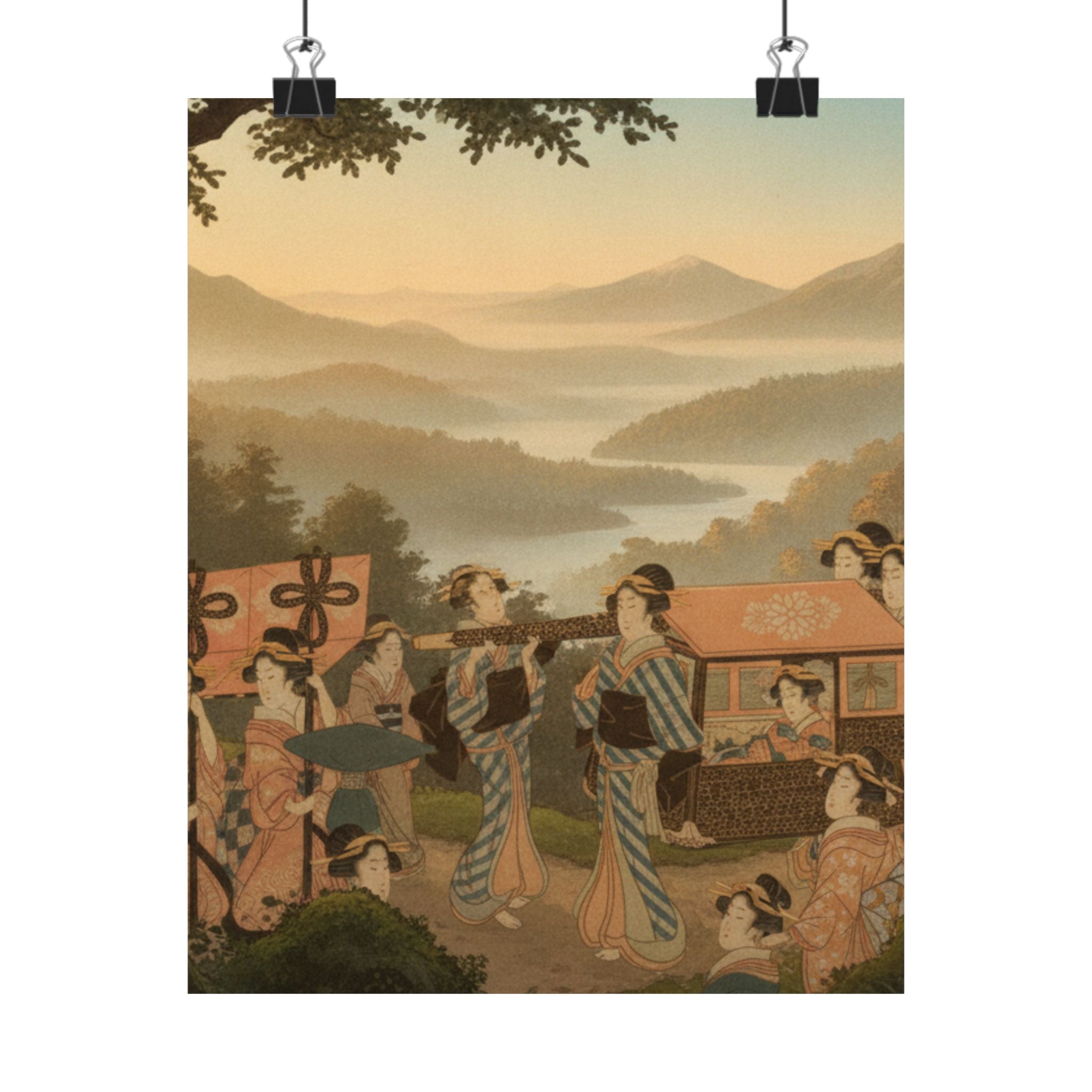 Scenic Nature — Promenade Of Famous Beauty Escorted By Many Female Attendants — Matte Poster