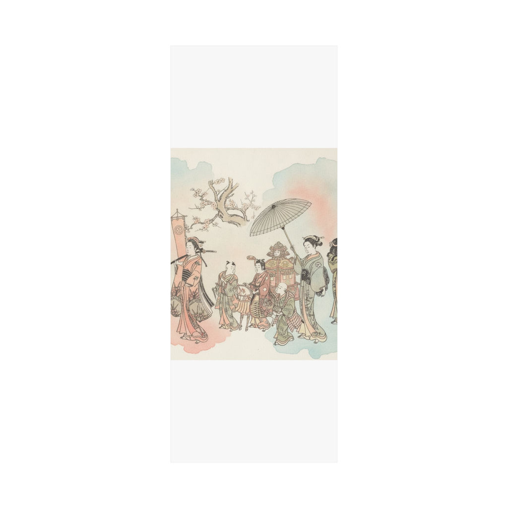 Watercolor — Children Play-Acting A Daimyo Procession — Matte Poster