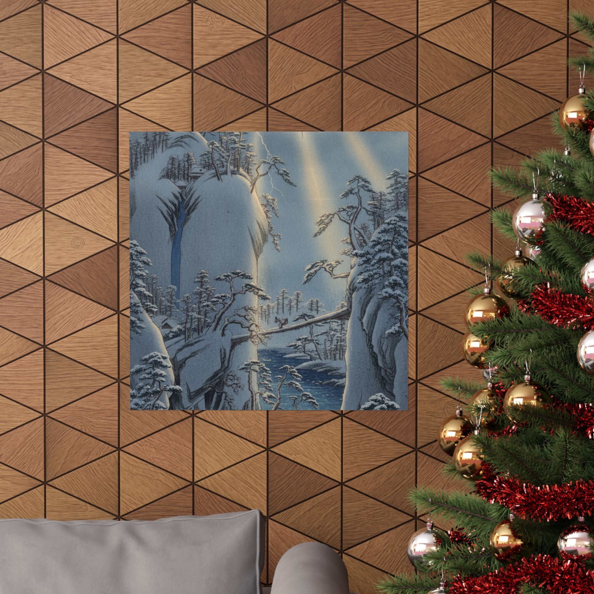 Dramatic Storm — River Gorge In Snow — Matte Poster
