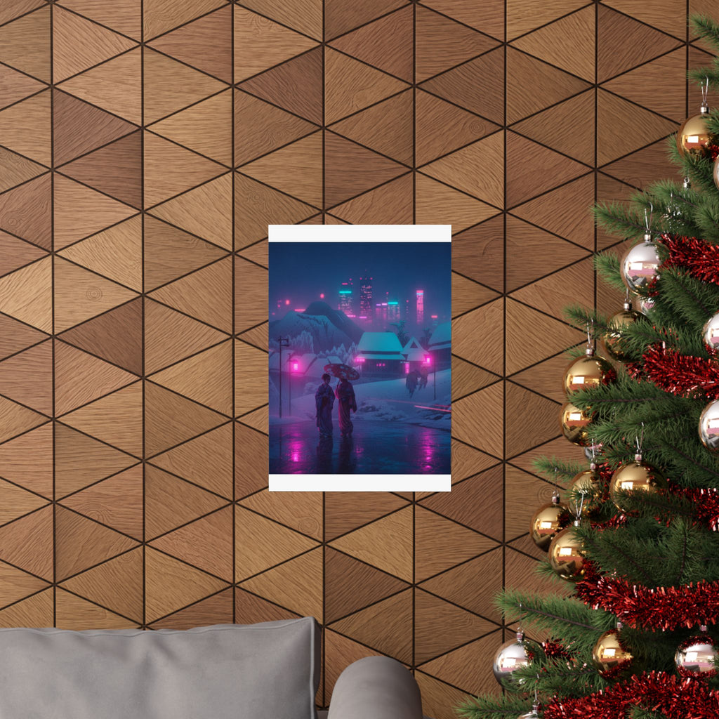 Neon Noir — Evening Snow — Matte Poster