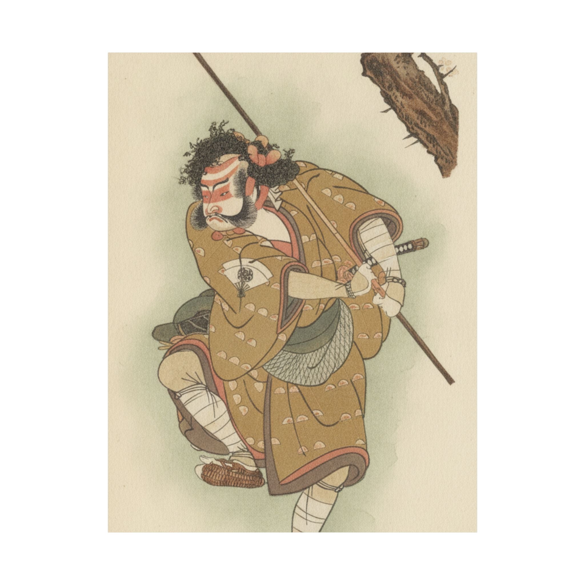 Botanical — Onoe Matsusuke In The Role Of Asahina In "Edo No Haru Meisho Soga" — Matte Poster