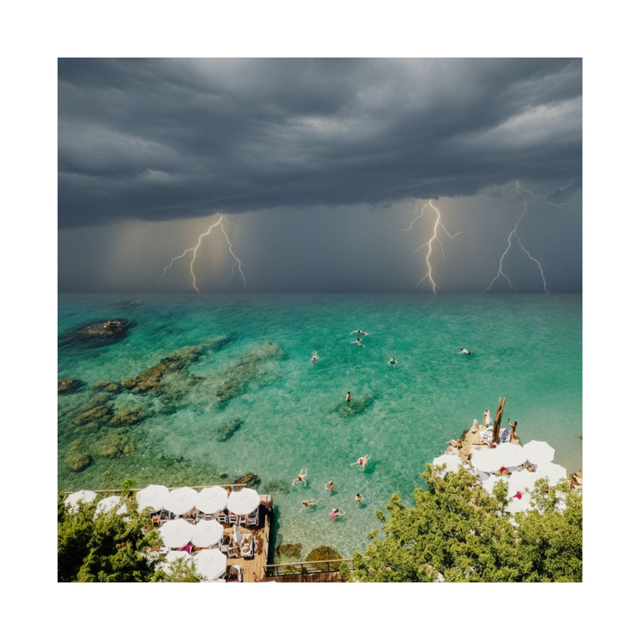 Dramatic Storm — Beach — Matte Poster
