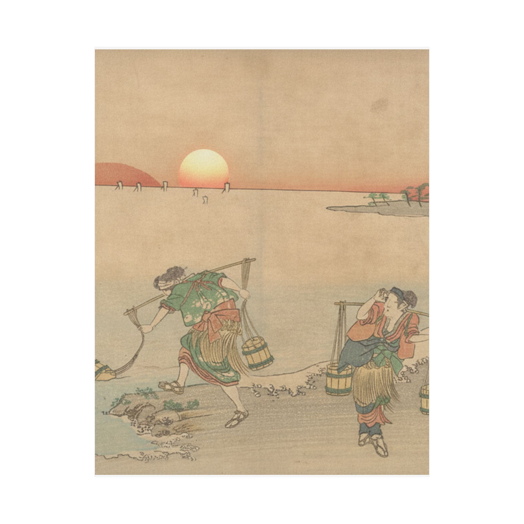 Scenic Nature — Three Water Carriers At The Shore — Matte Poster