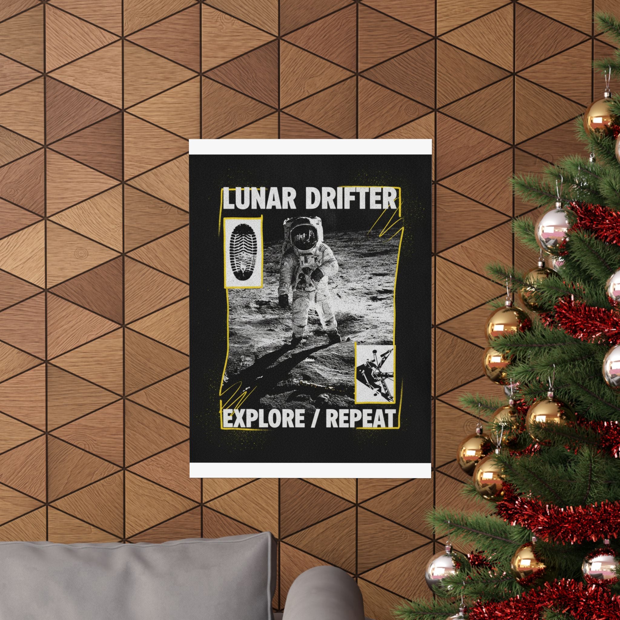 Lunar Drifter Explore / Repeat Astronaut Streetwear Poster