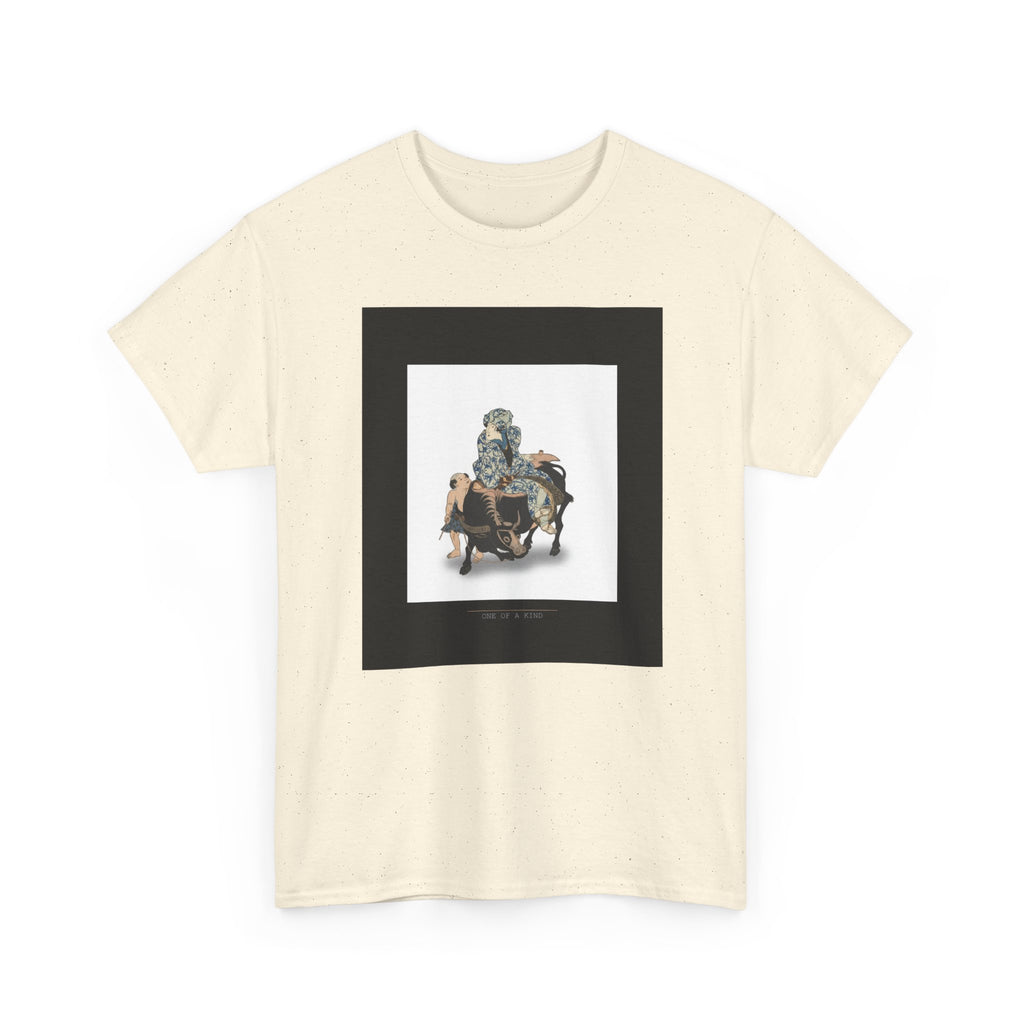 CITY NEVER SLEEPS | Roshungi (Chinese, Lu Zhunyi) As A Woman With A Pipe Riding On A Buffalo Graphic Tee — Graphic Tee