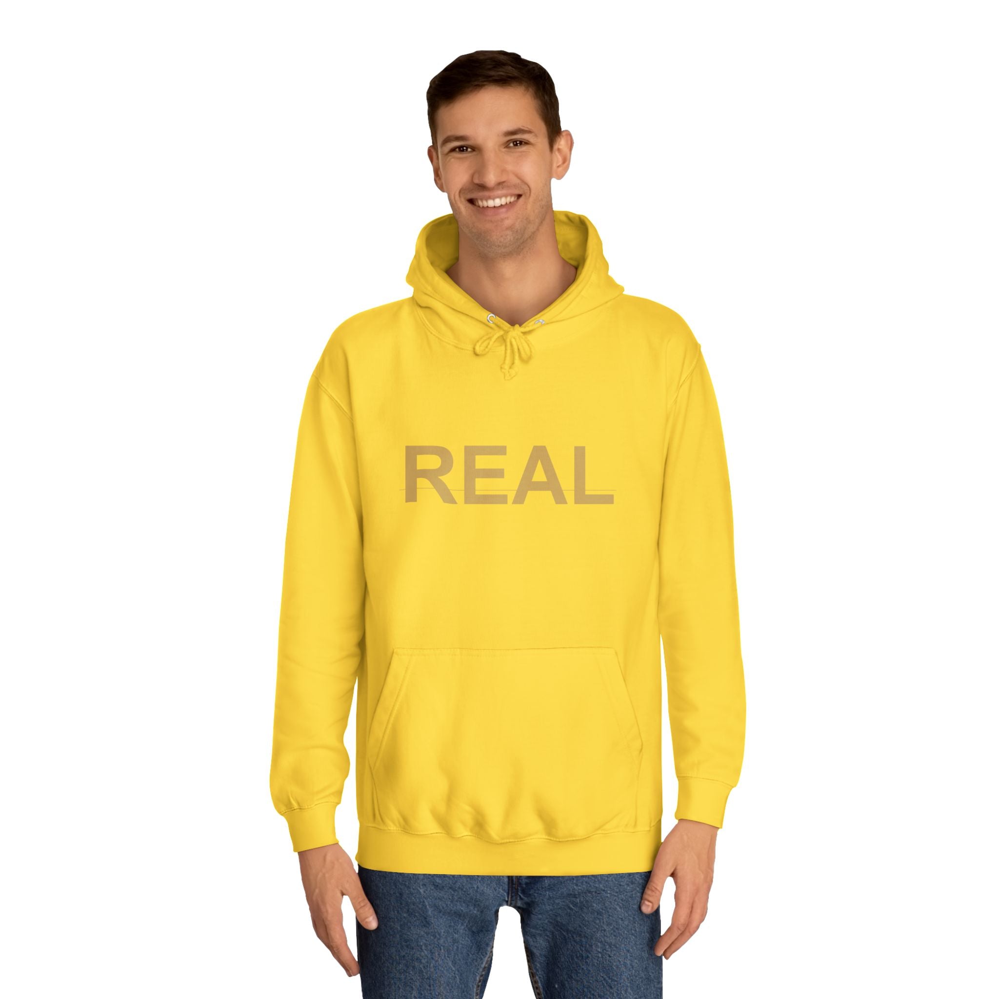 REAL Gold Block Letter Minimalist Statement Hoodie