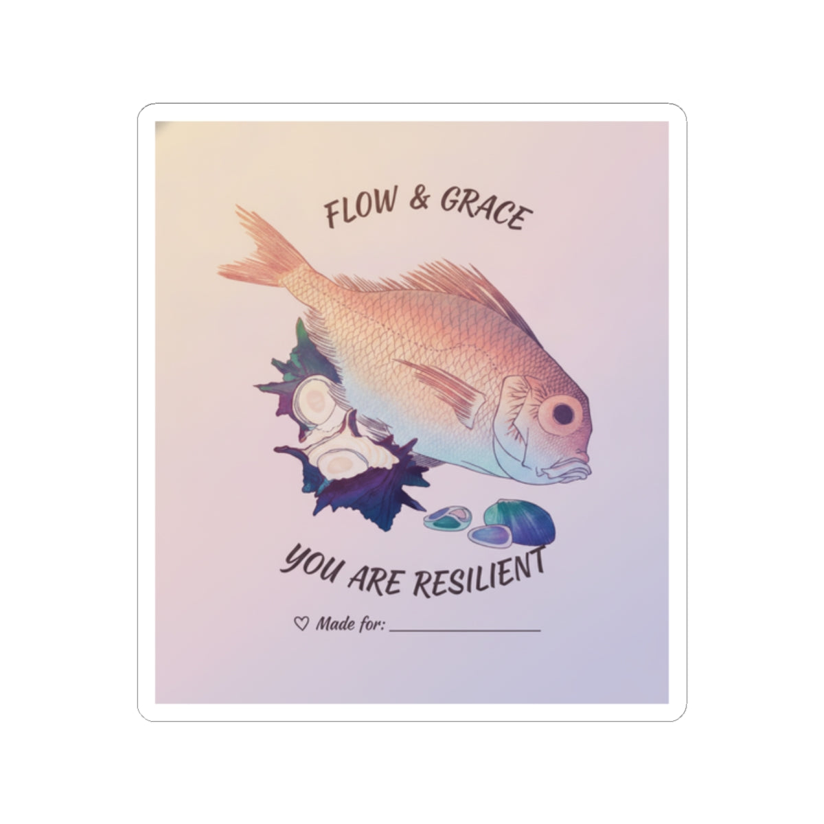 Affirmation — Tai Fish And Top-Shells — Kiss-Cut Sticker