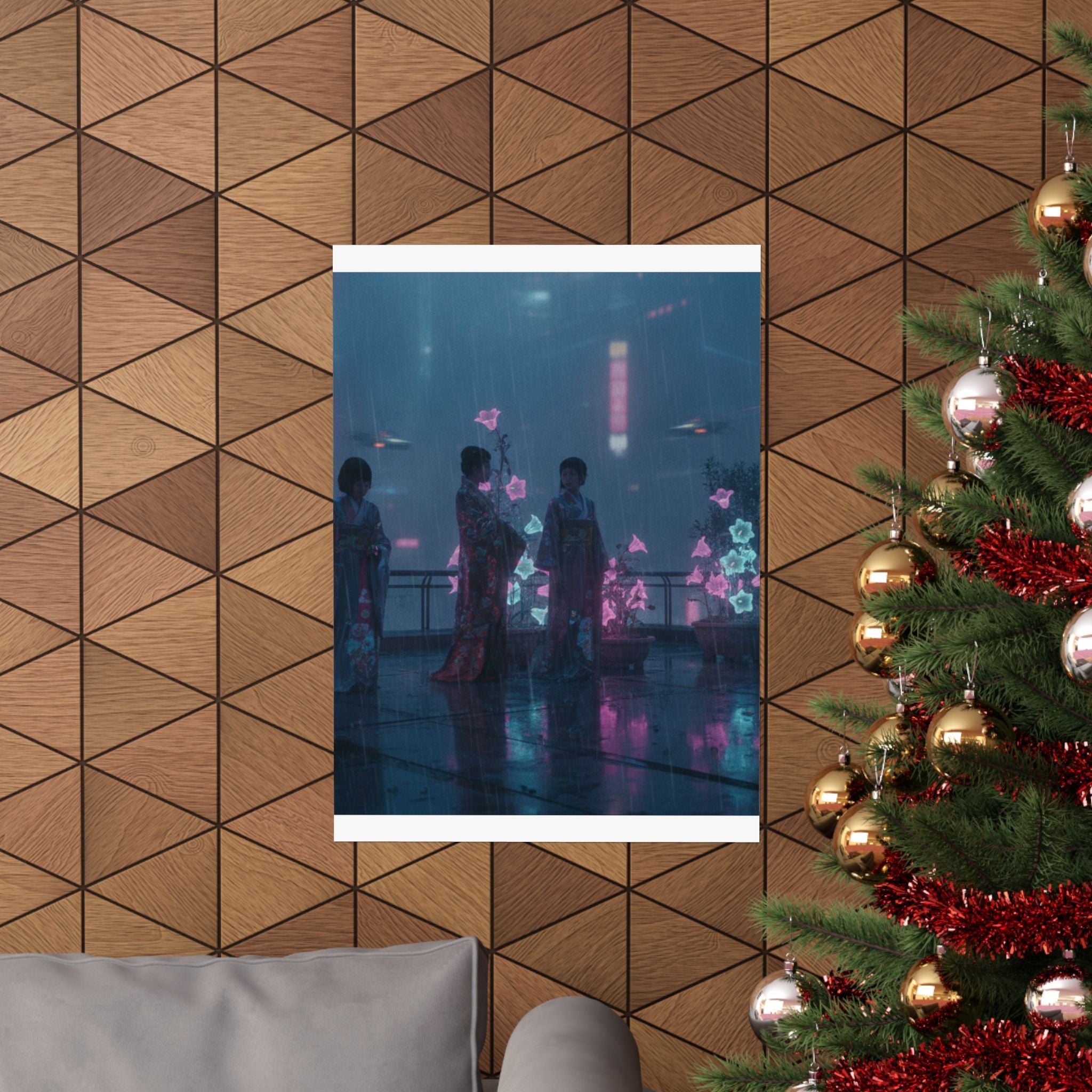 Neon Noir — Bellflowers (Asagao), From The Series Genji In Fashionable Modern Guise (Fūryū Y — Matte Poster