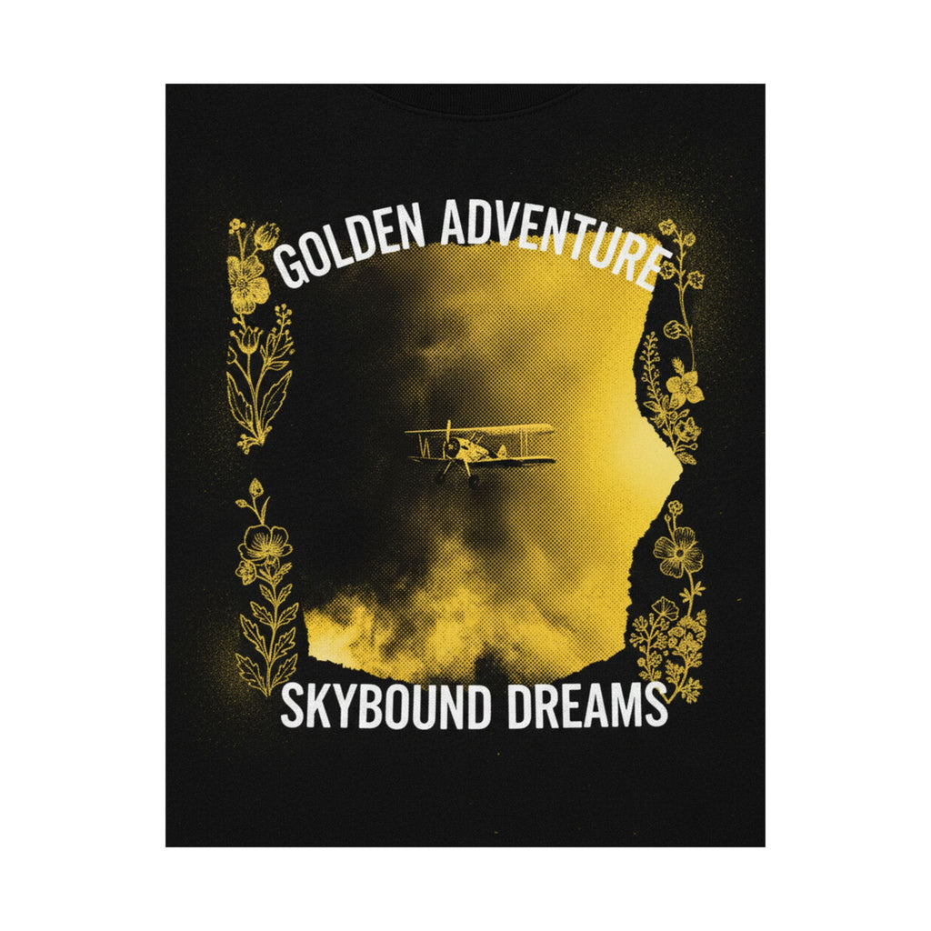 Golden Adventure Skybound Dreams Biplane Art Poster