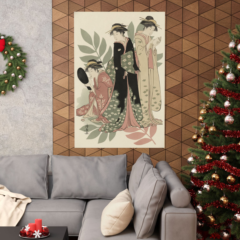 Botanical — Three Geishas Of Tachibana Street In Their Room — Matte Poster