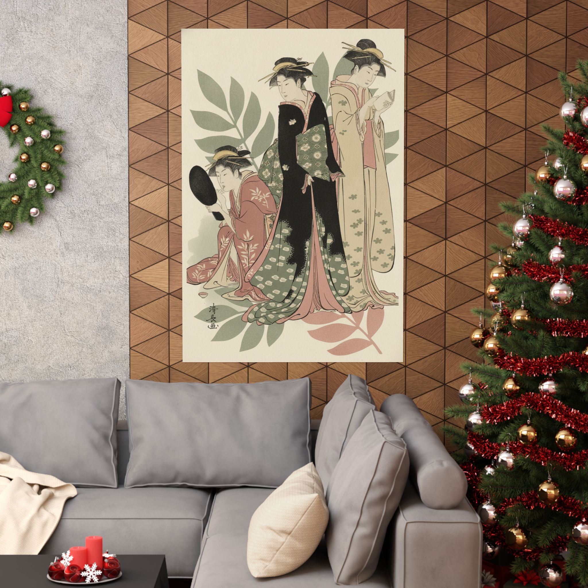Botanical — Three Geishas Of Tachibana Street In Their Room — Matte Poster