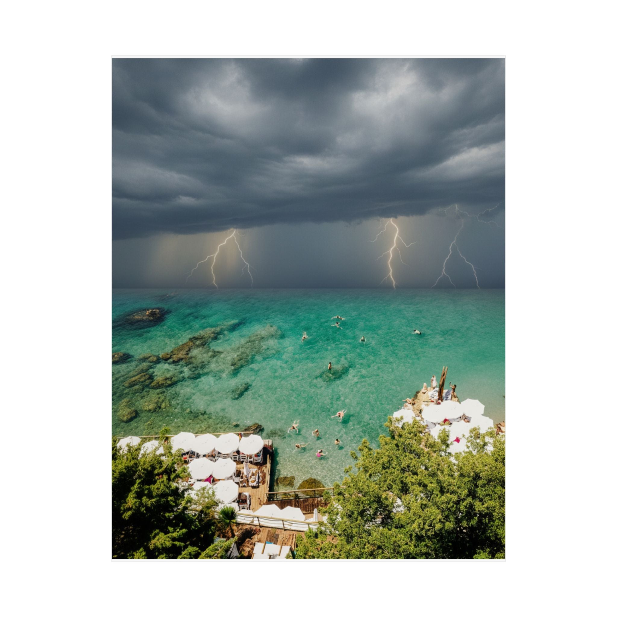 Dramatic Storm — Beach — Matte Poster