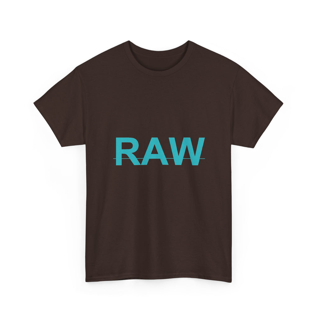 RAW Teal Block Letter Minimalist Statement Tee