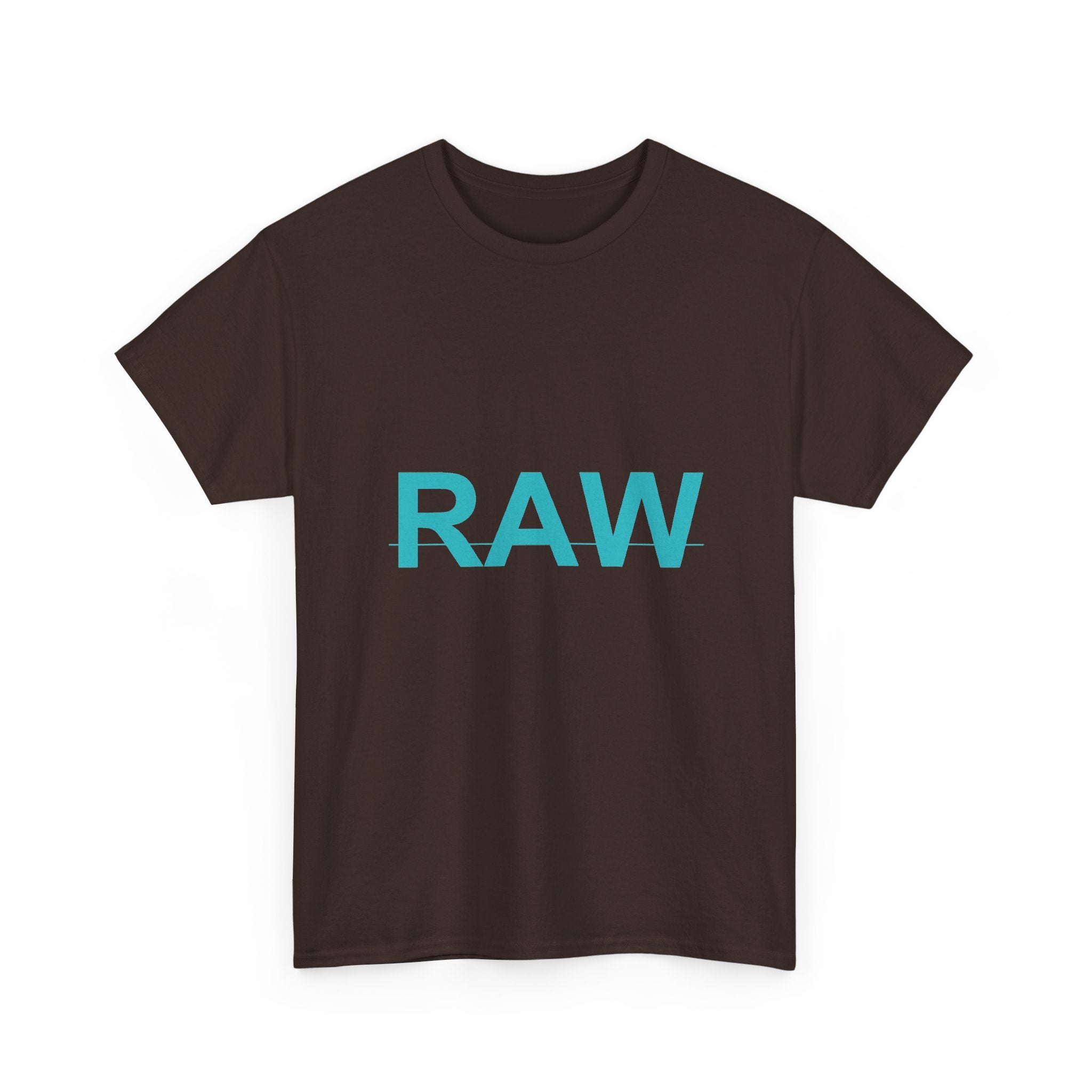 RAW Teal Block Letter Minimalist Statement Tee