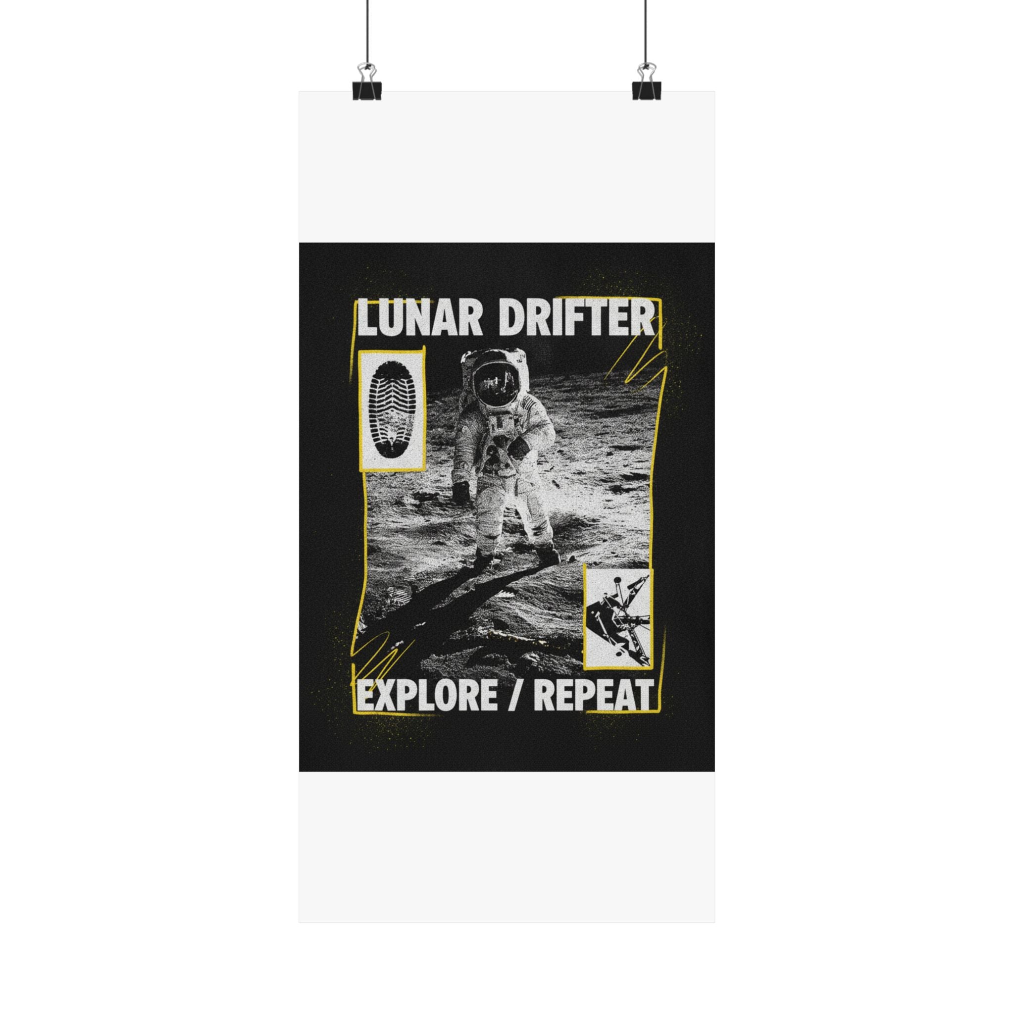 Lunar Drifter Explore / Repeat Astronaut Streetwear Poster