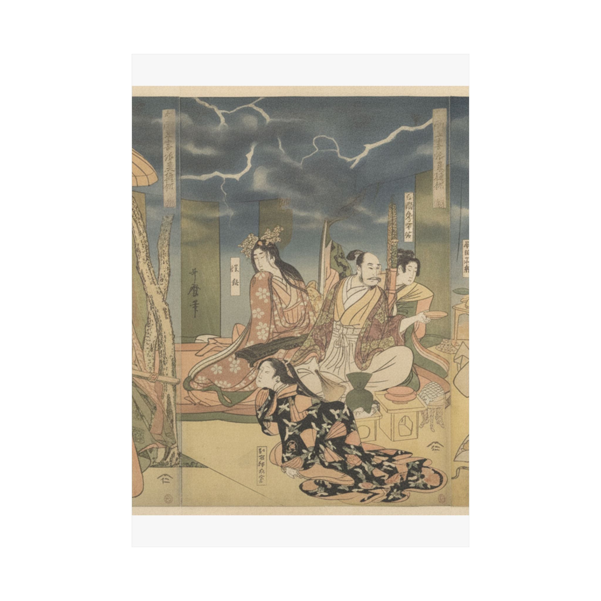 Dramatic Storm — A View Of The Pleasures Of The Taiko And His Five Wives At Rakutō — Matte Poster