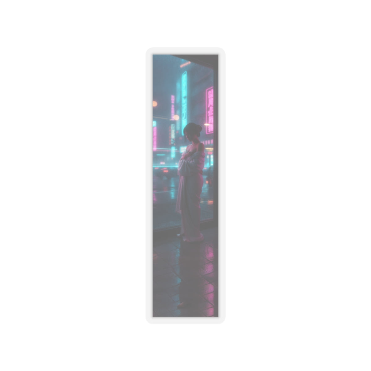 Neon Noir — Girl Drying Herself After Her Bath — Kiss-Cut Sticker