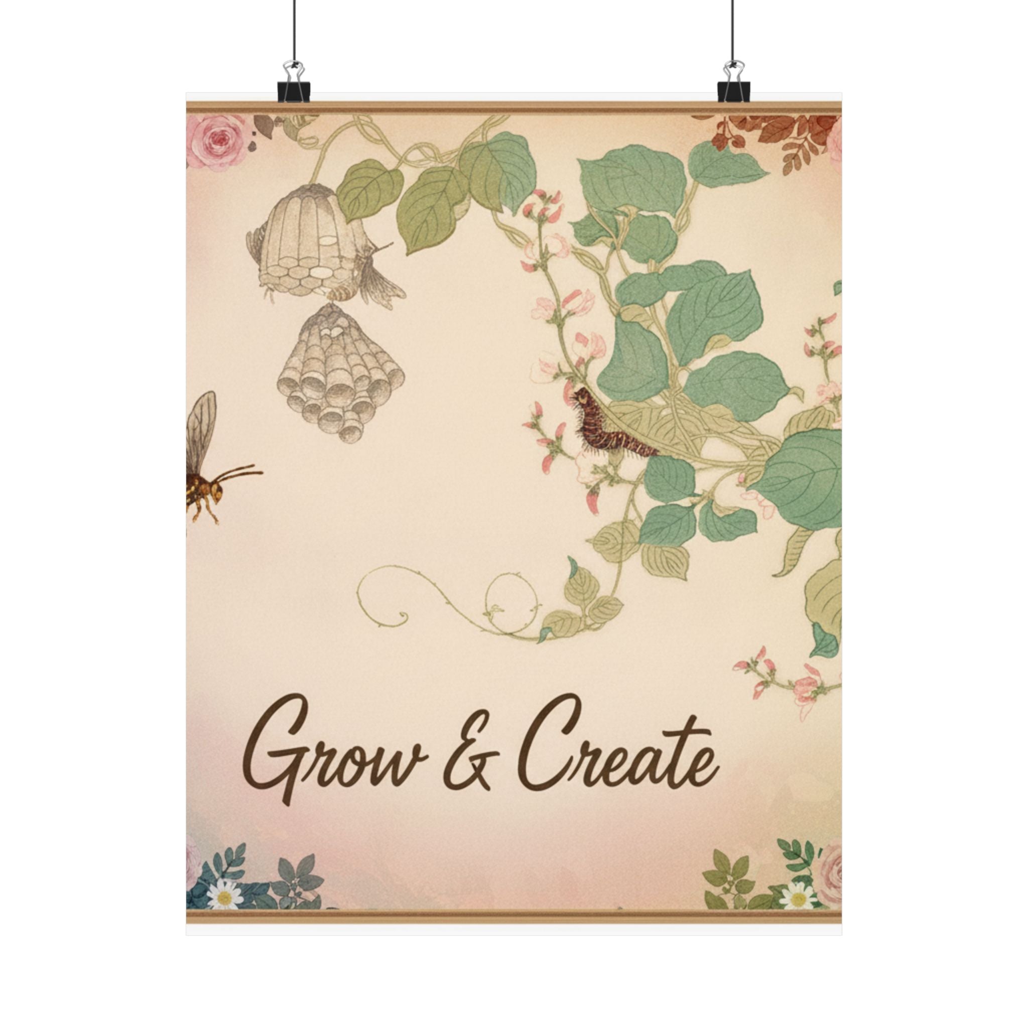 Affirmation — Paper Wasp (Hachi); Hairy Caterpillar (Kemushi), From The Picture Book Of Crawli — Matte Poster
