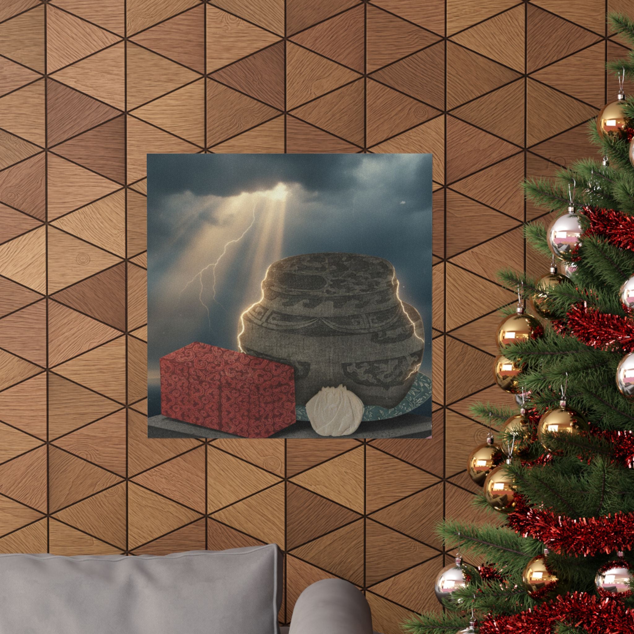 Dramatic Storm — Fire-Holder And Tea-Box — Matte Poster