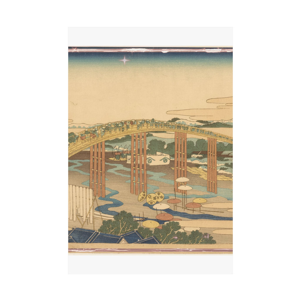 Scenic Nature — Yahagi Bridge At Okazaki On The Tōkaidō (Tōkaidō Okazaki Yahagi No Hashi), From  — Matte Poster