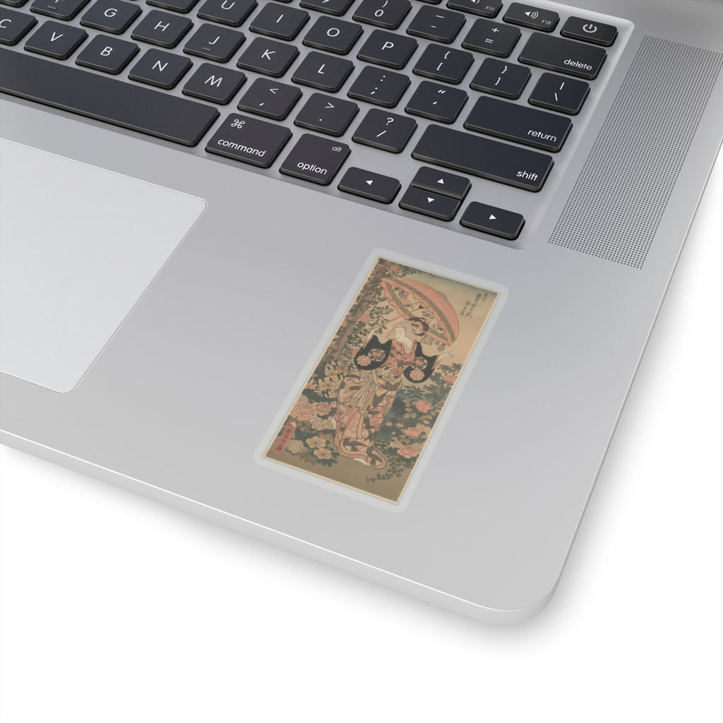 Glitch Culture — The Actor Ichimura Uzaemon Viii 1699–1762 As A Woman With Parasol — Kiss-Cut Sticker