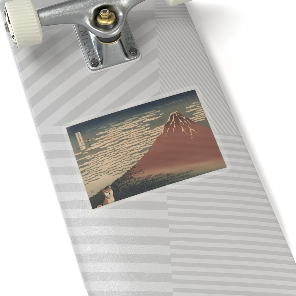 Scenic Nature — South Wind, Clear Sky (Gaifū Kaisei), Also Known As Red Fuji, From The Series Th — Kiss-Cut Sticker