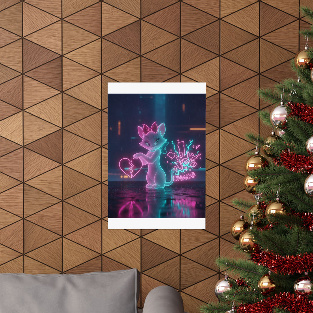 Neon Noir — Cat — Matte Poster