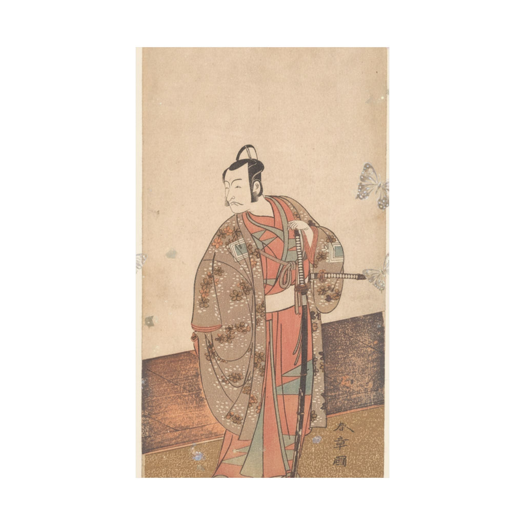 Ecommerce Main — The Actor Ichikawa Danjuro V Standing Inside Of A House And In Front Of An Engaw — Matte Poster