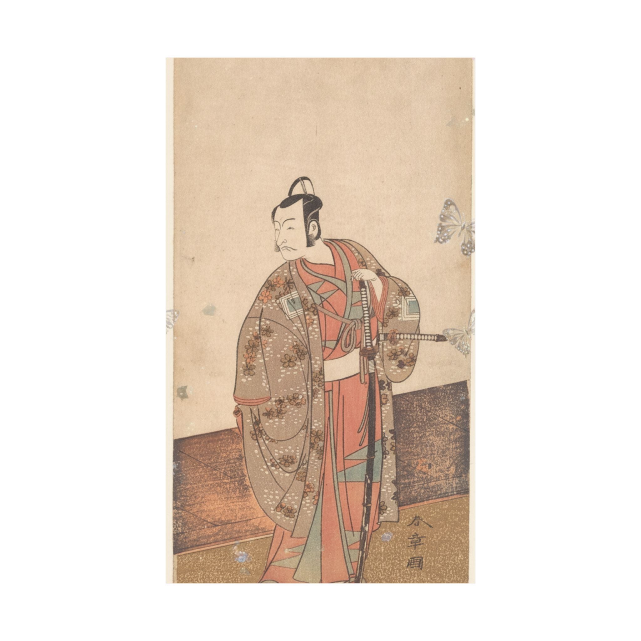 Ecommerce Main — The Actor Ichikawa Danjuro V Standing Inside Of A House And In Front Of An Engaw — Matte Poster