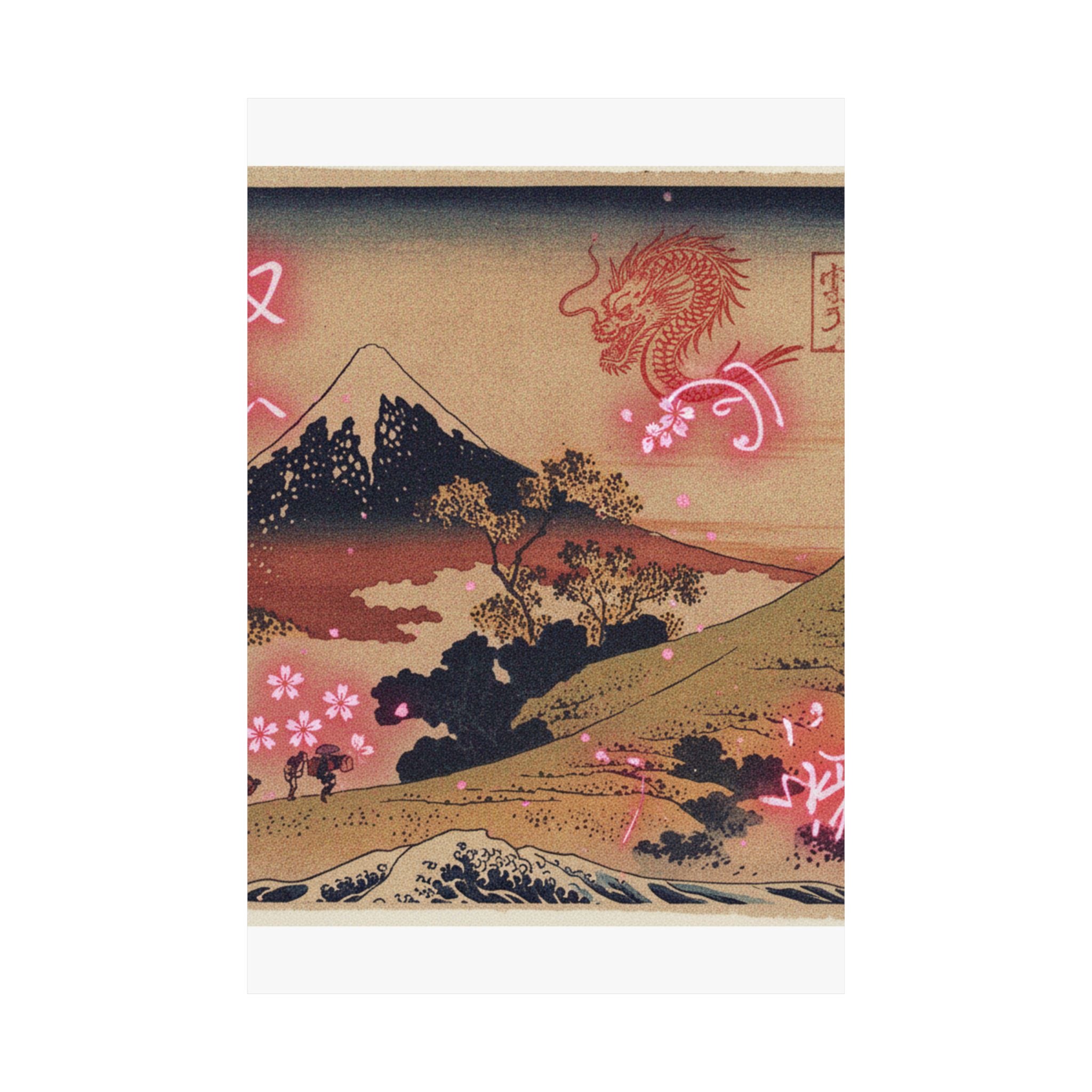 Japanese Street — The Inume Pass In Kai Province (Kōshū Inume Tōge), From The Series Thirty-Six Vi — Matte Poster