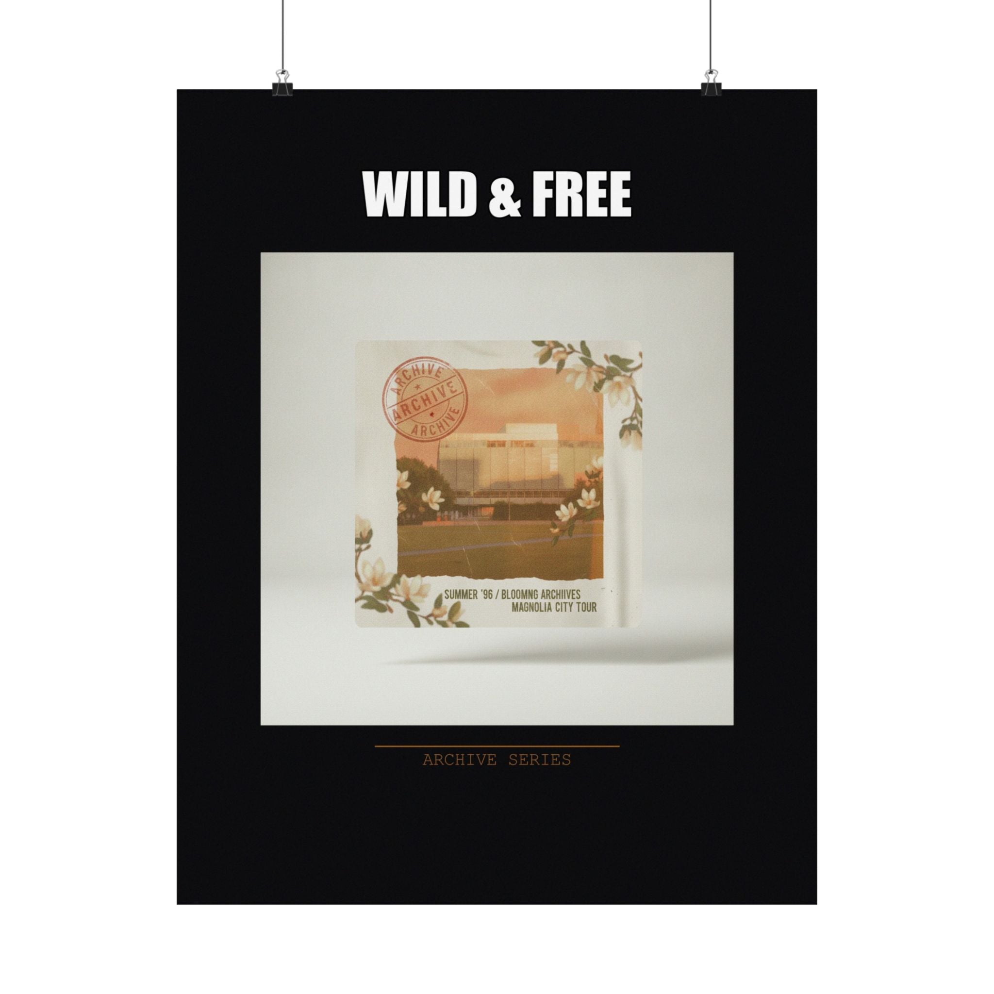WILD & FREE Vintage Magnolia Archive Matte Poster