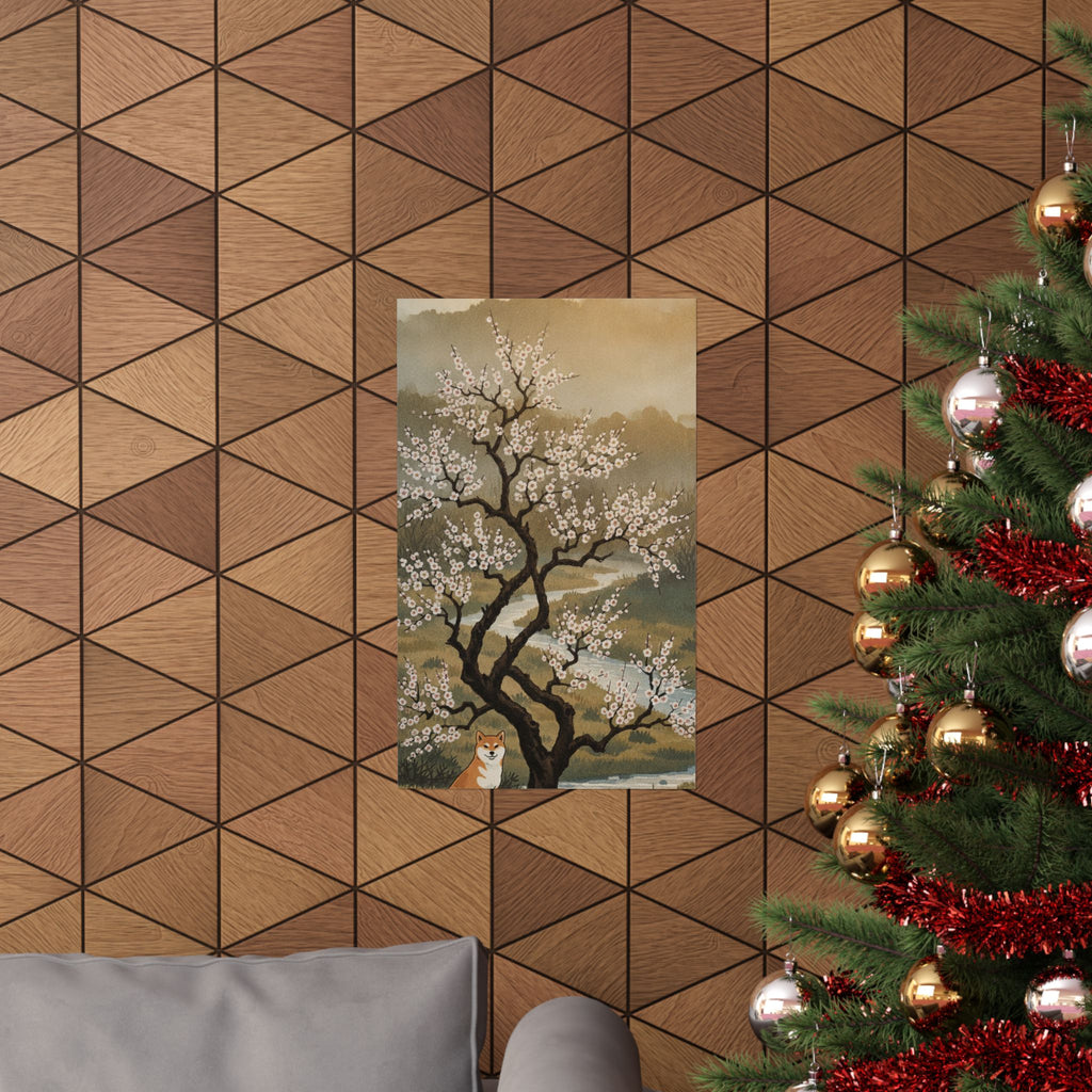 Scenic Nature — Plum Tree In Blossom — Matte Poster