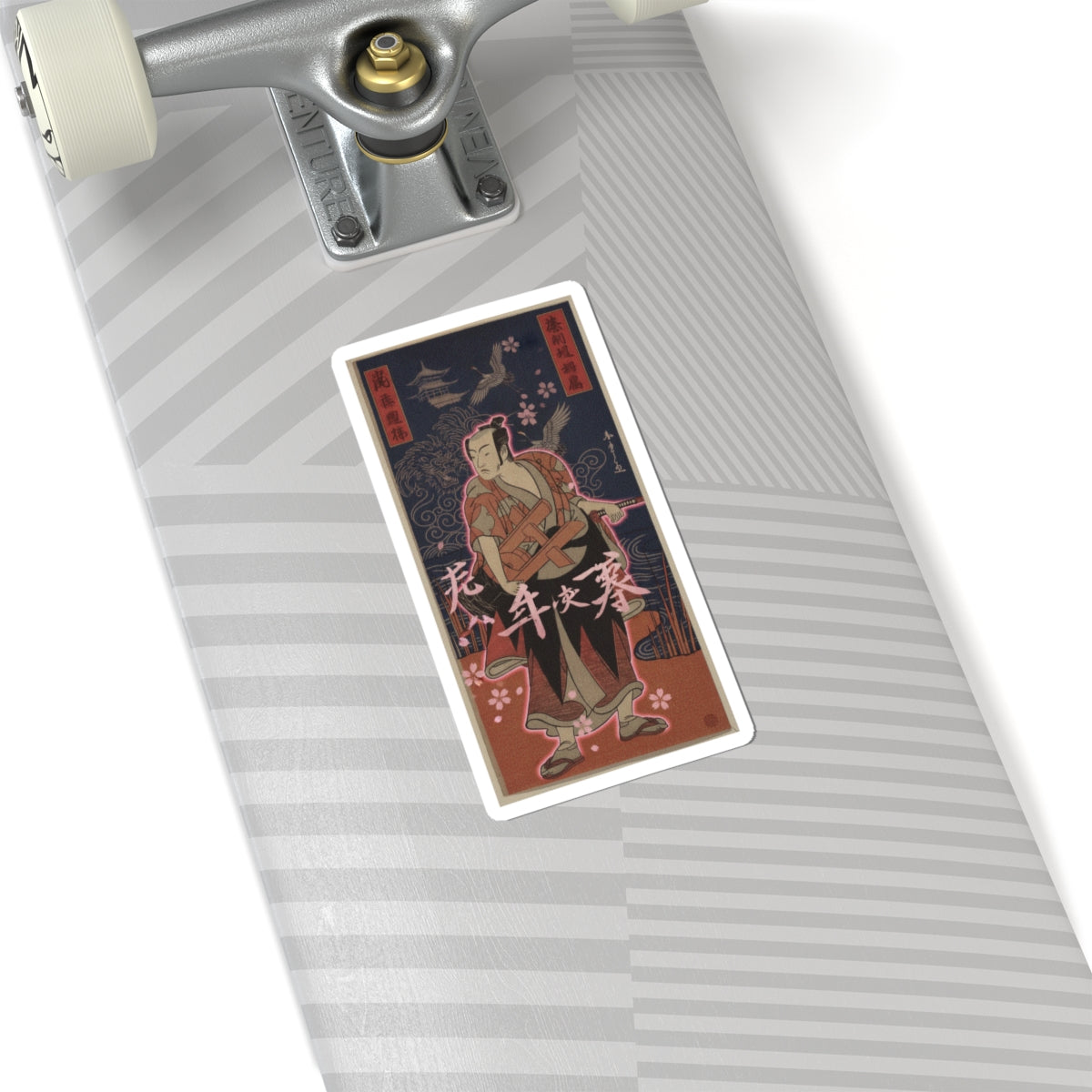 Japanese Street — The Fourth Matsumoto Koshiro As A Man Standing On The Bank Of A River — Kiss-Cut Sticker