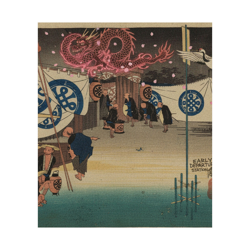 Japanese Street — Station Forty-Eight: Seki, Early Departure From The Headquarters Inn, From The F — Matte Poster