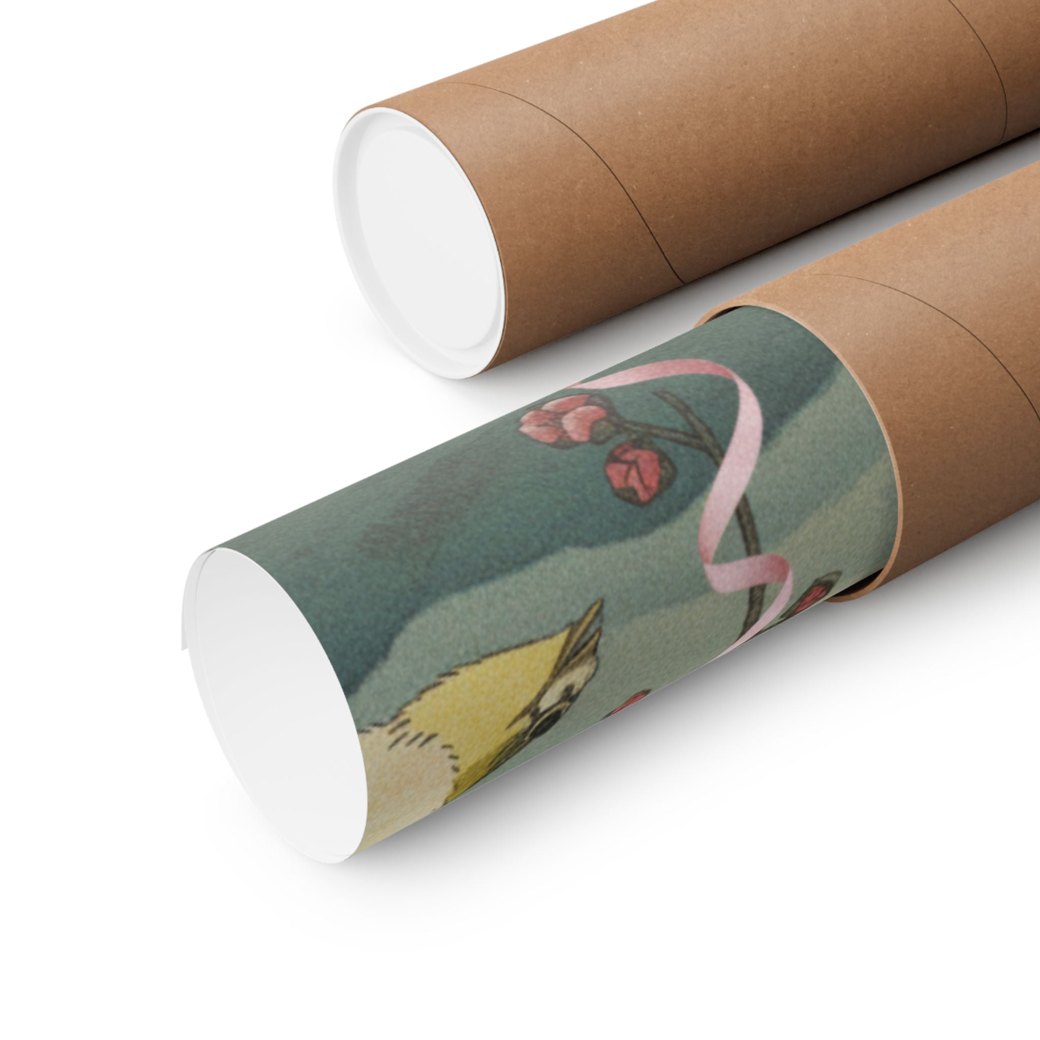 Scenic Nature — Bush Warbler On A Plum Branch (Ume Ni Uguisu) — Matte Poster