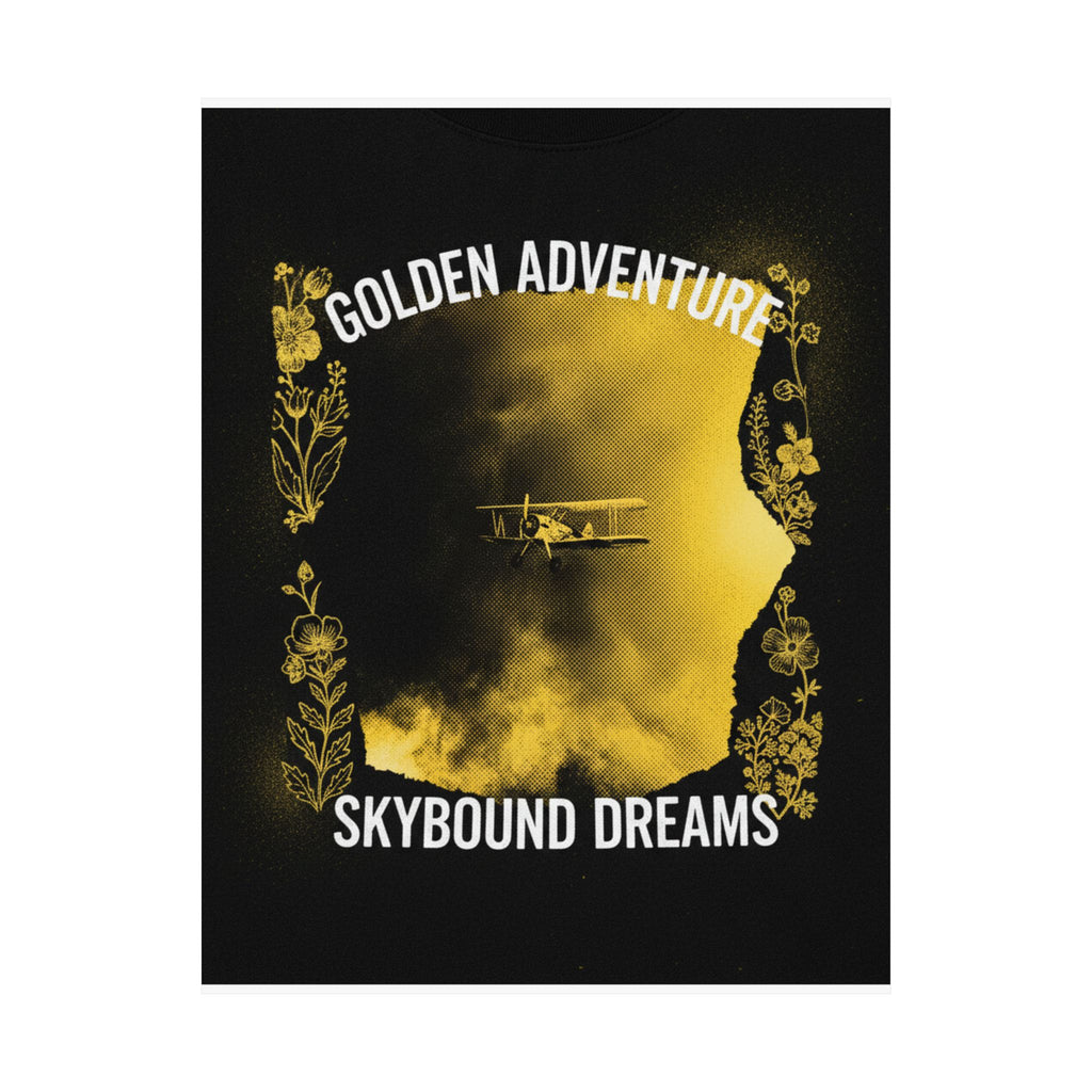 Golden Adventure Skybound Dreams Biplane Art Poster