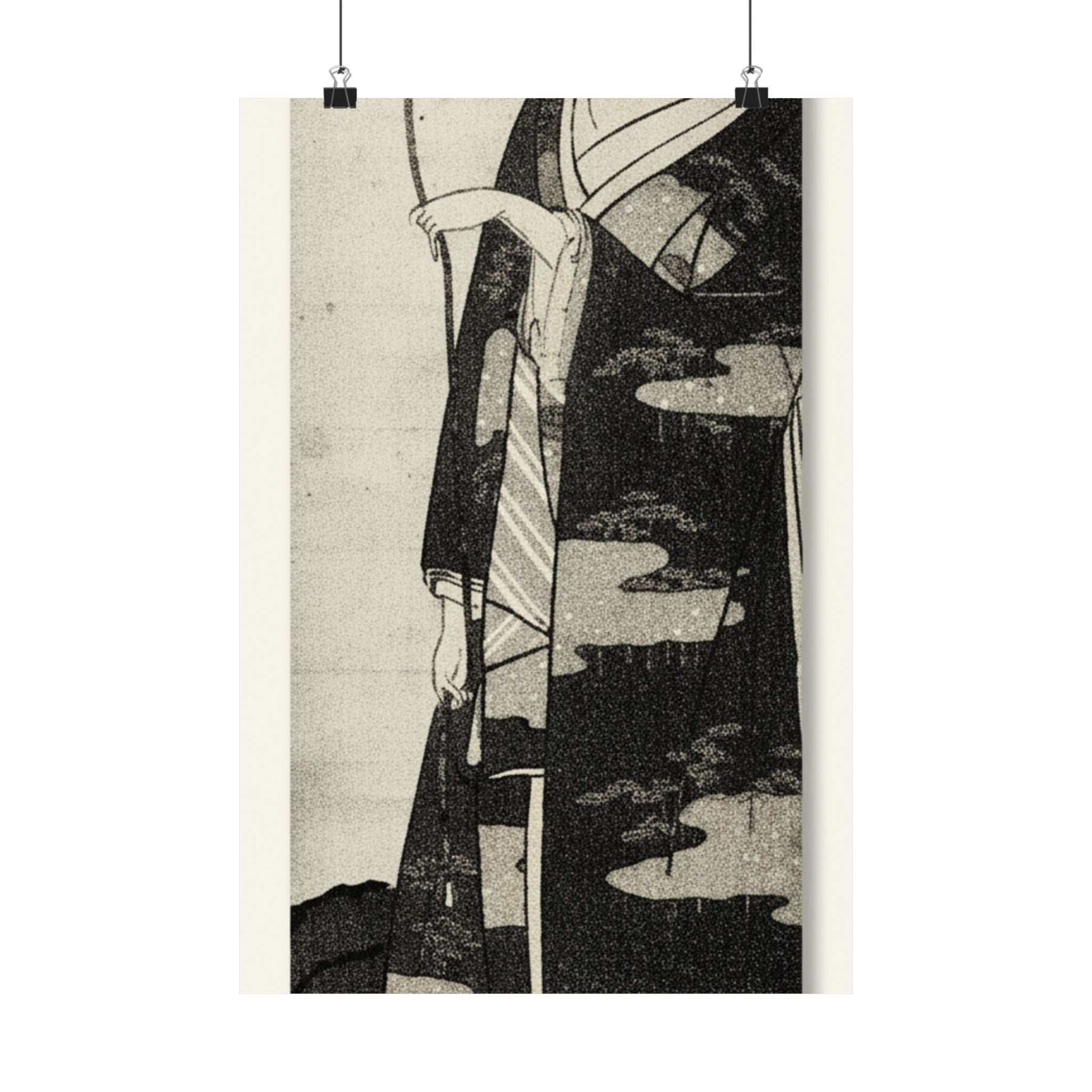 Ecommerce Main — A Woman Playing With A Monkey Which Has Climbed A Tree — Matte Poster