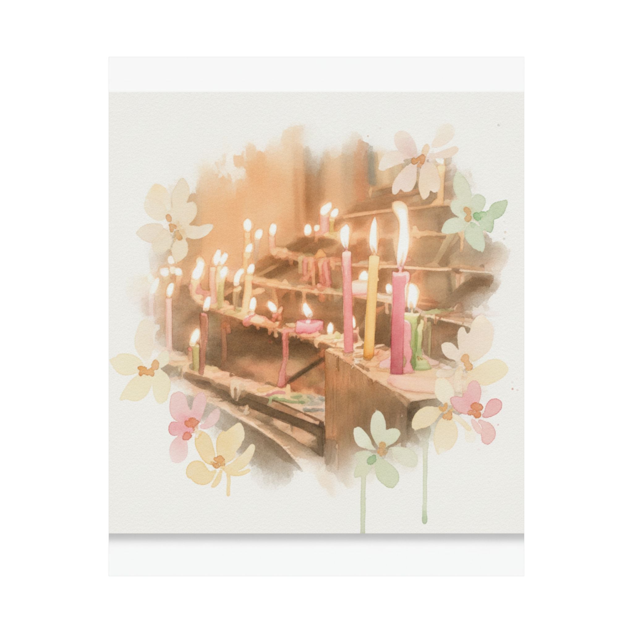 Watercolor — Candle — Matte Poster