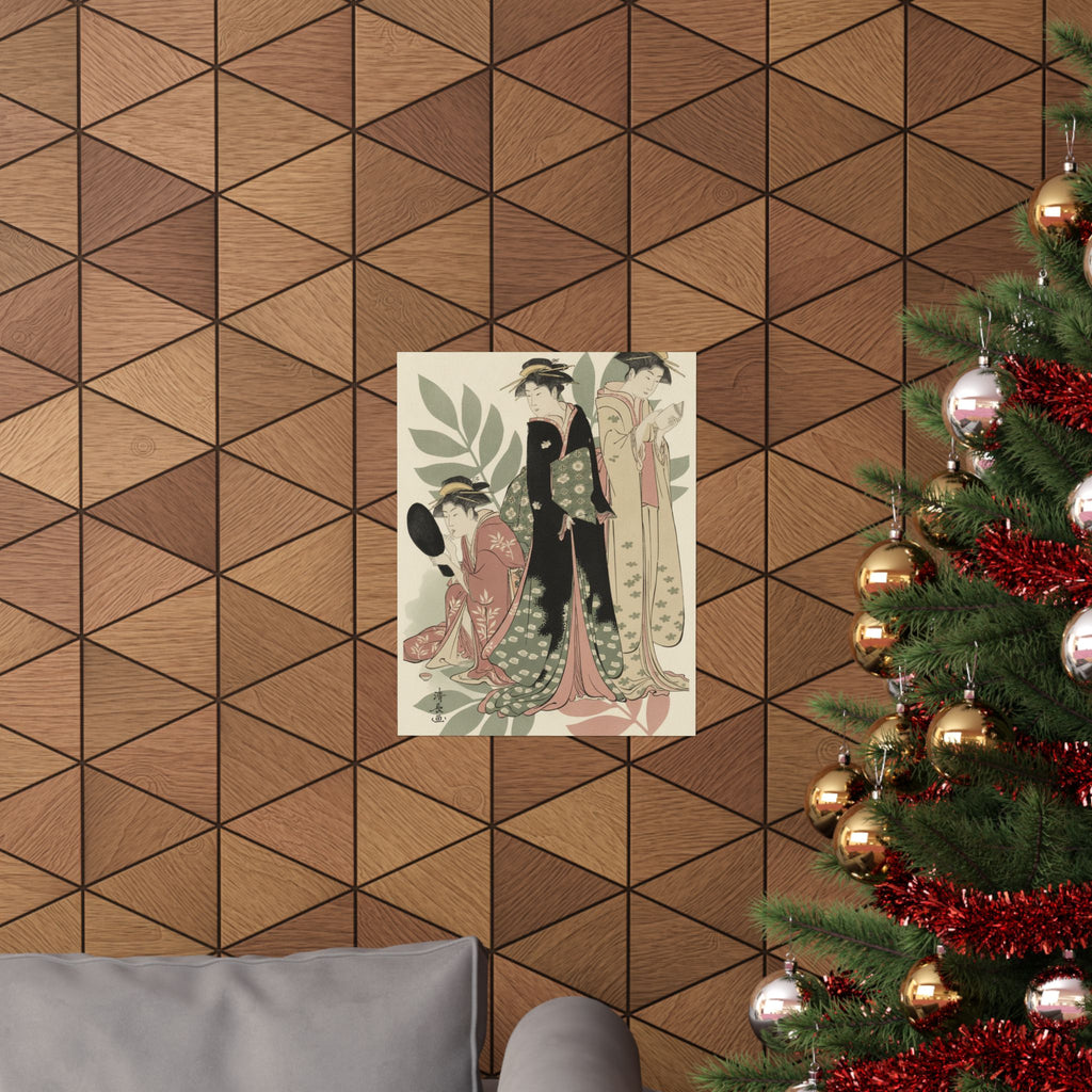 Botanical — Three Geishas Of Tachibana Street In Their Room — Matte Poster