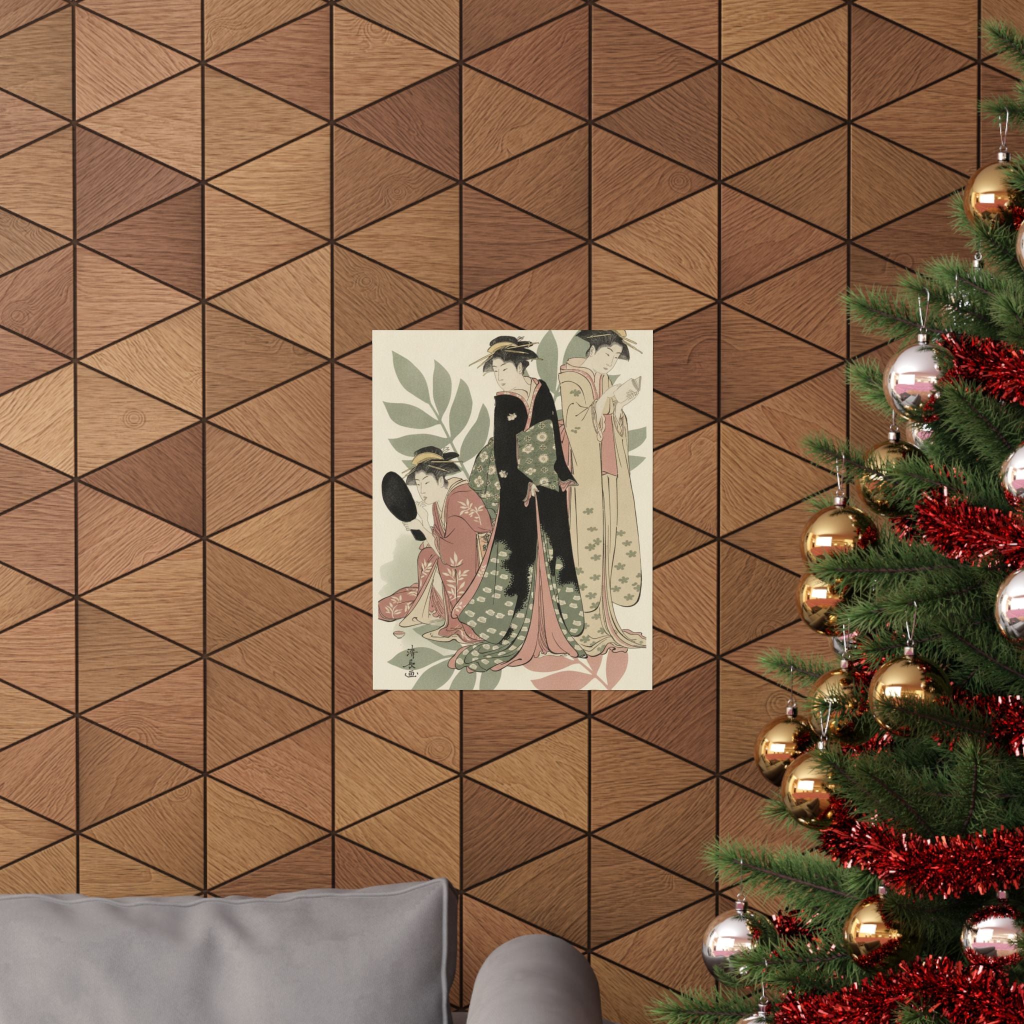 Botanical — Three Geishas Of Tachibana Street In Their Room — Matte Poster
