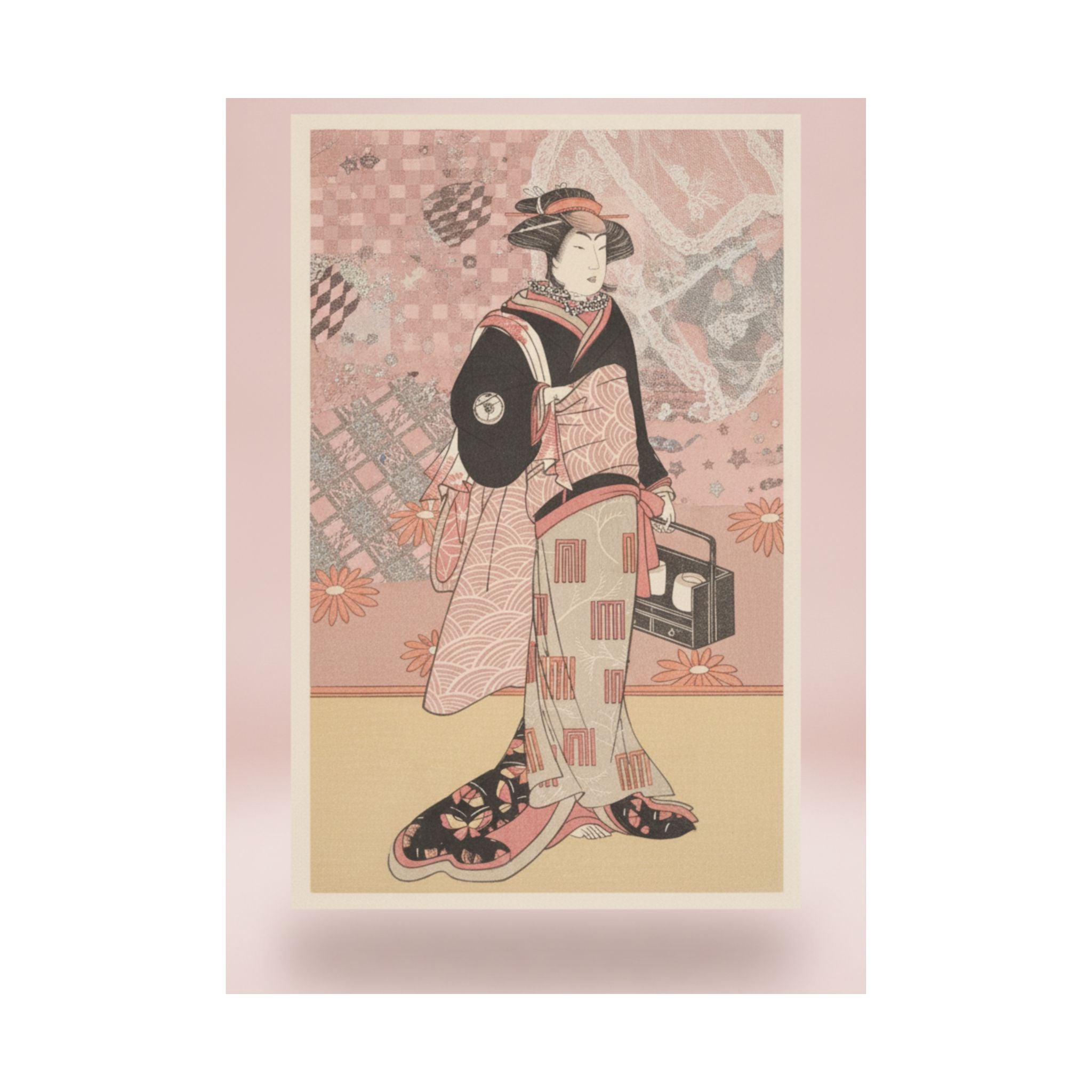 Product Marketing — The Actor Iwai Hanshiro Iv As A Woman In A Black Kimono — Matte Poster