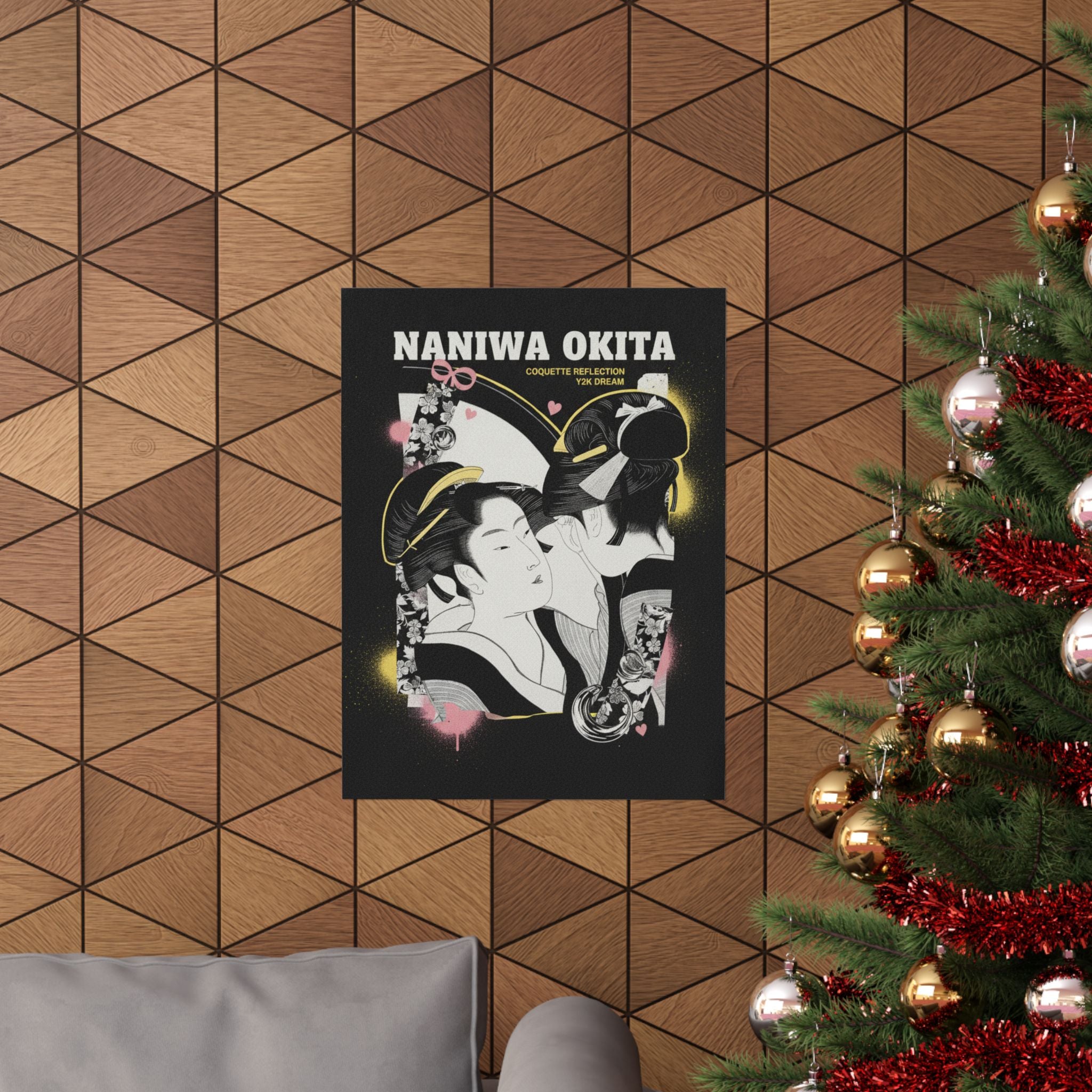 Streetwear Collage — Naniwa Okita Admiring Herself In A Mirror — Matte Poster