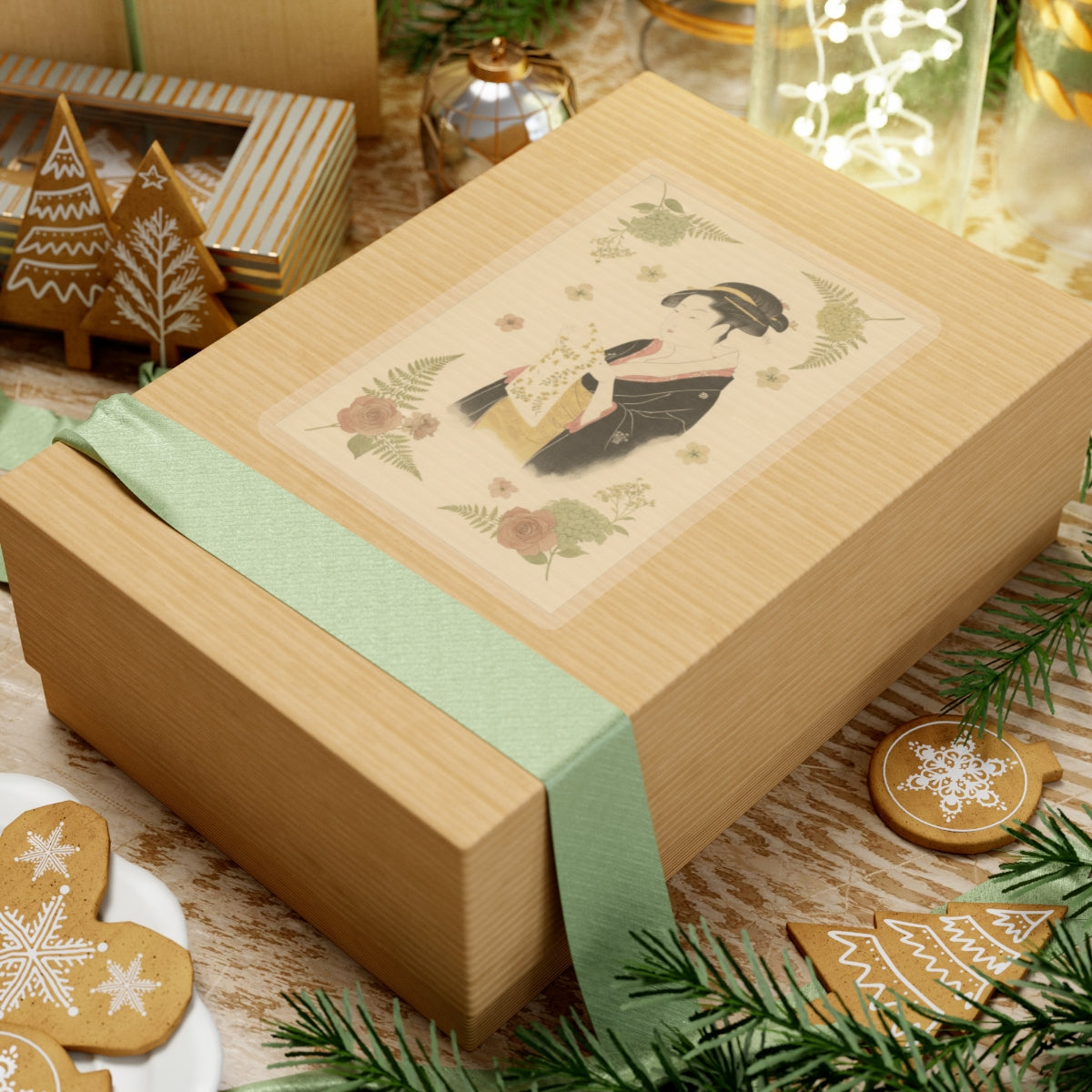 Botanical — The Lady Tomimoto Toyohina Reading A Letter — Kiss-Cut Sticker